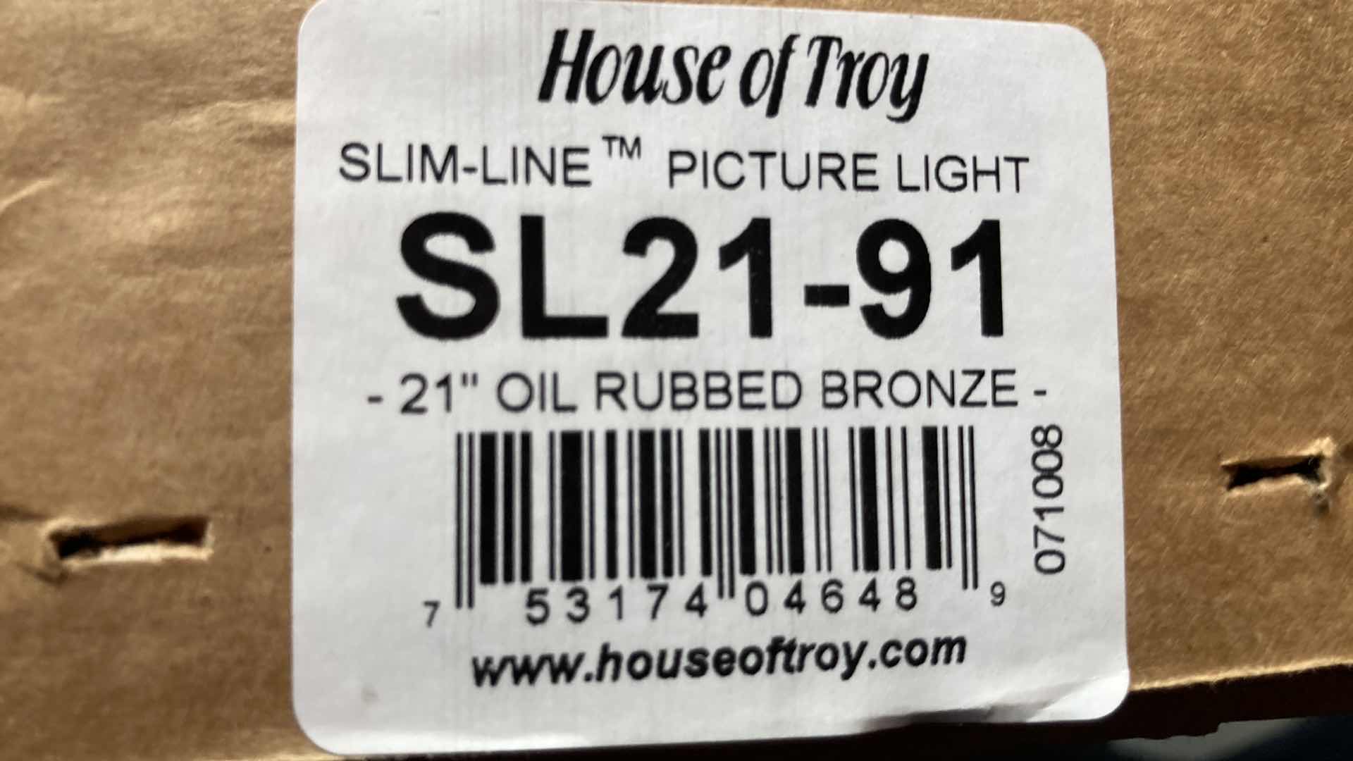 Photo 1 of NEW HOUSE OF TROY OIL RUBBED BRONZE 21” SLIME LINE PICTURE LIGHT
