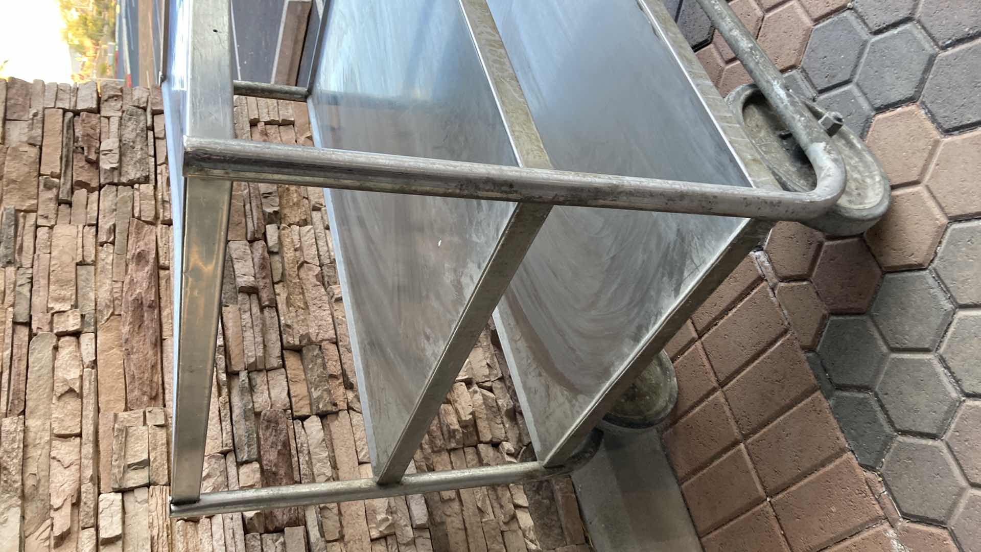 Photo 1 of STAINLESS STEEL 3 TIER ROLLING CART 40” X 27” H 35”