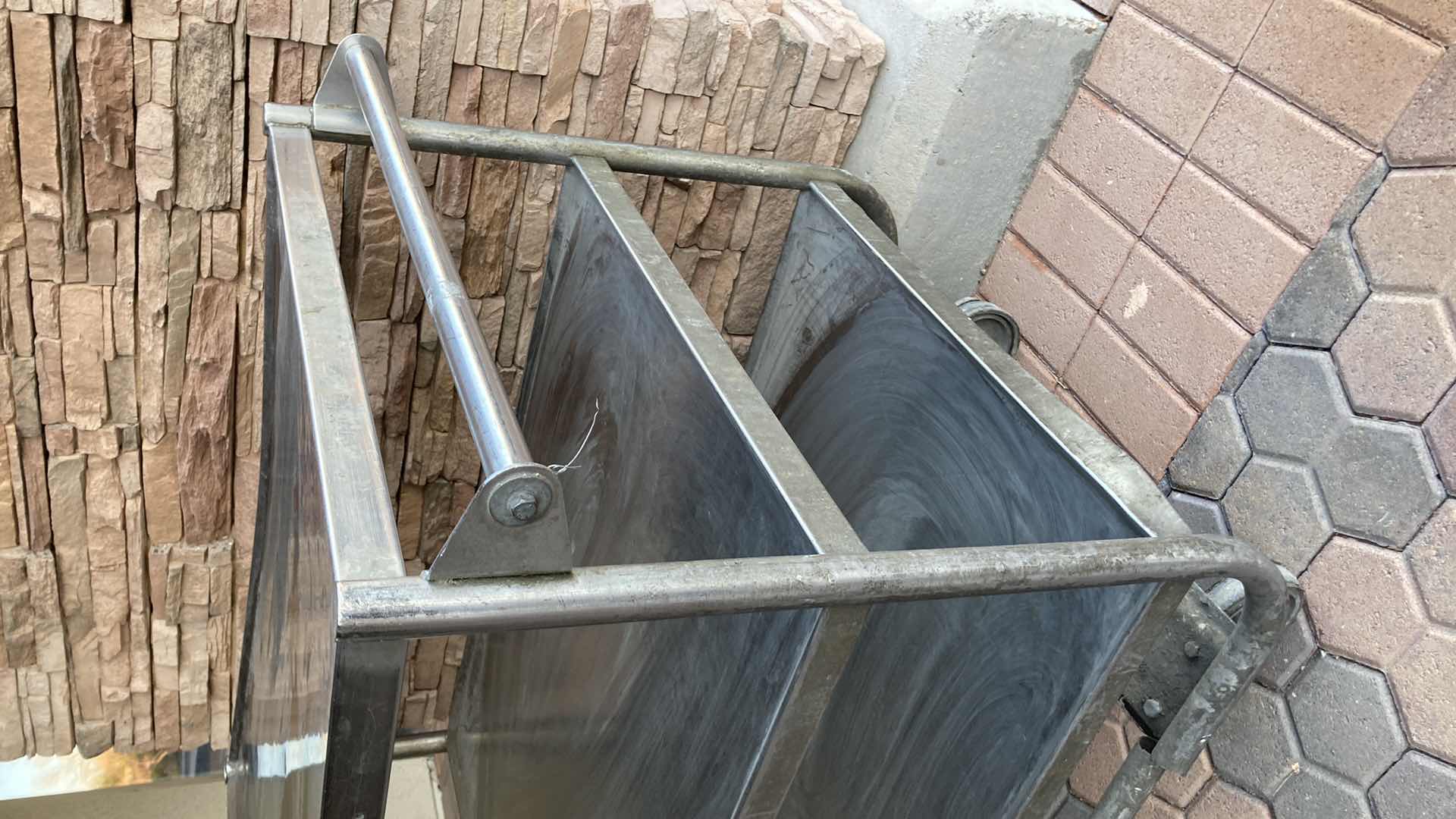 Photo 1 of STAINLESS STEEL 3 TIER ROLLING CART 40” X 27” H 35”