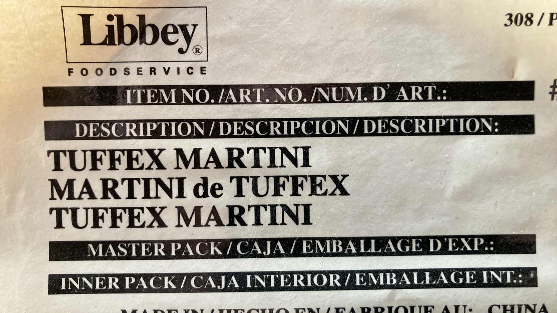 Photo 1 of NEW LIBBEY TUFFEX MARTINI GLASSES (12)