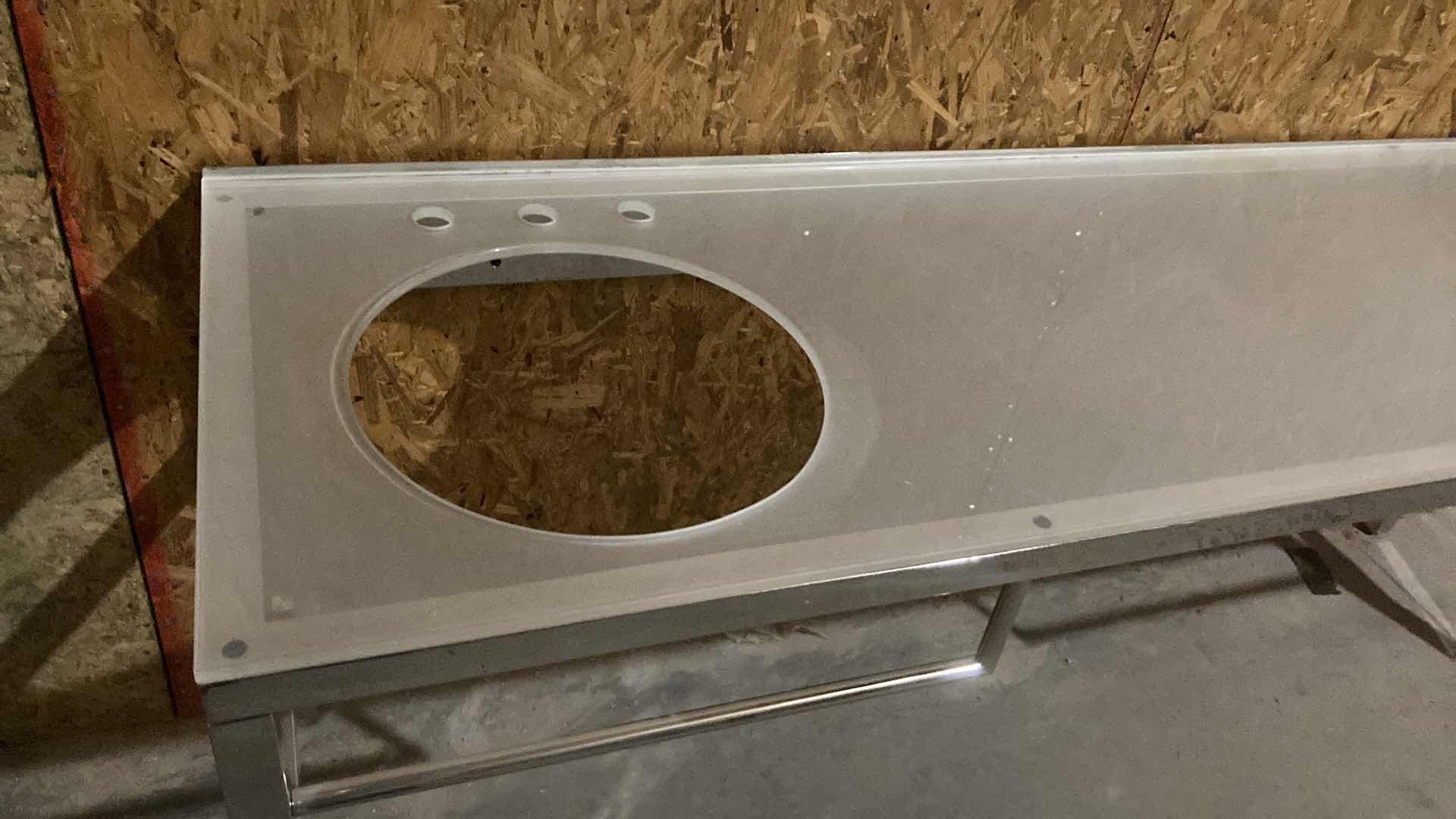 Photo 1 of NEW DECOLAV BATHROOM VANITY GLASSTOP COUNTER MODEL 5575 80” X 24” H 32.5”