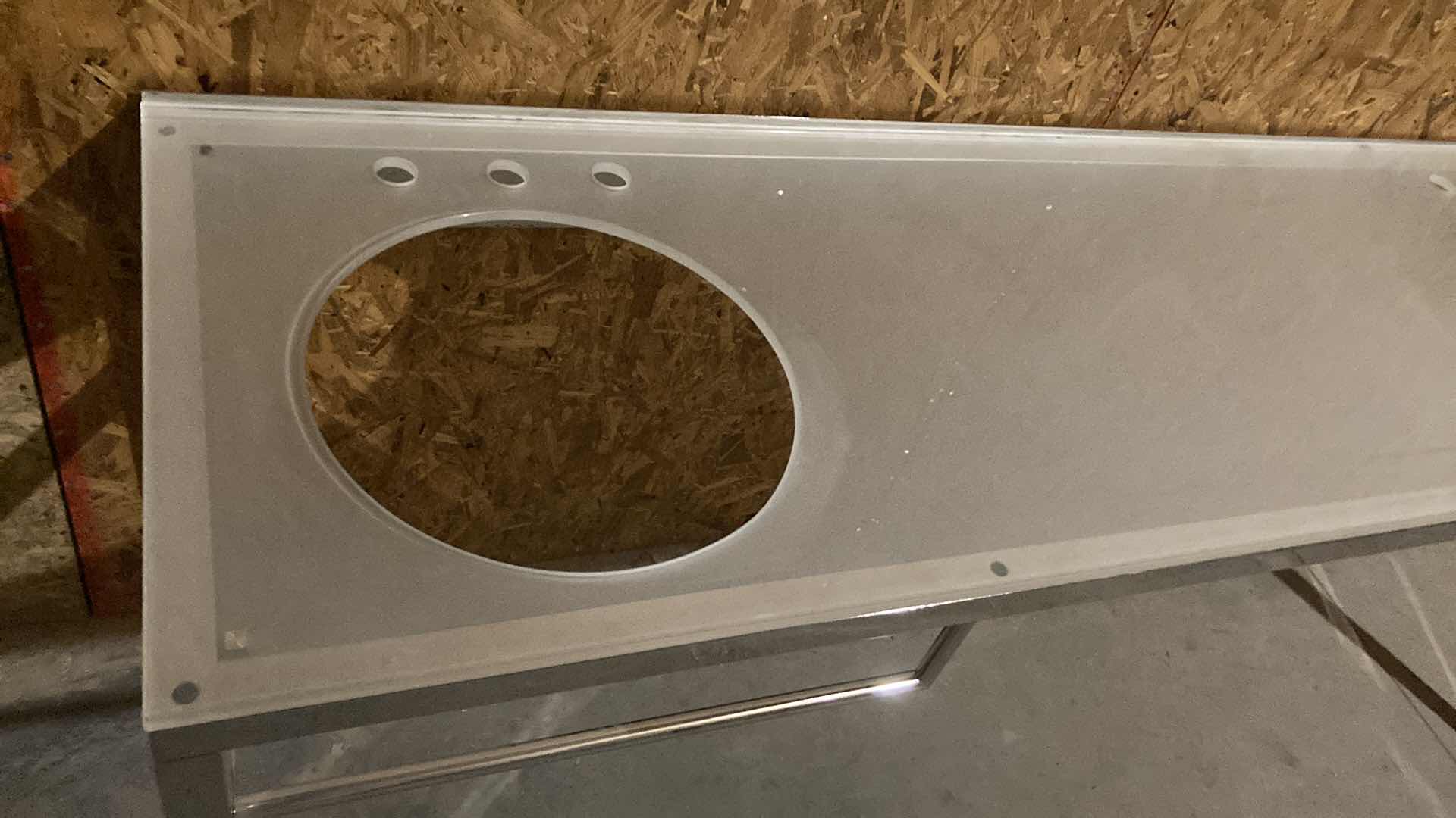 Photo 1 of NEW DECOLAV BATHROOM VANITY GLASSTOP COUNTER MODEL 5575 80” X 24” H 32.5”