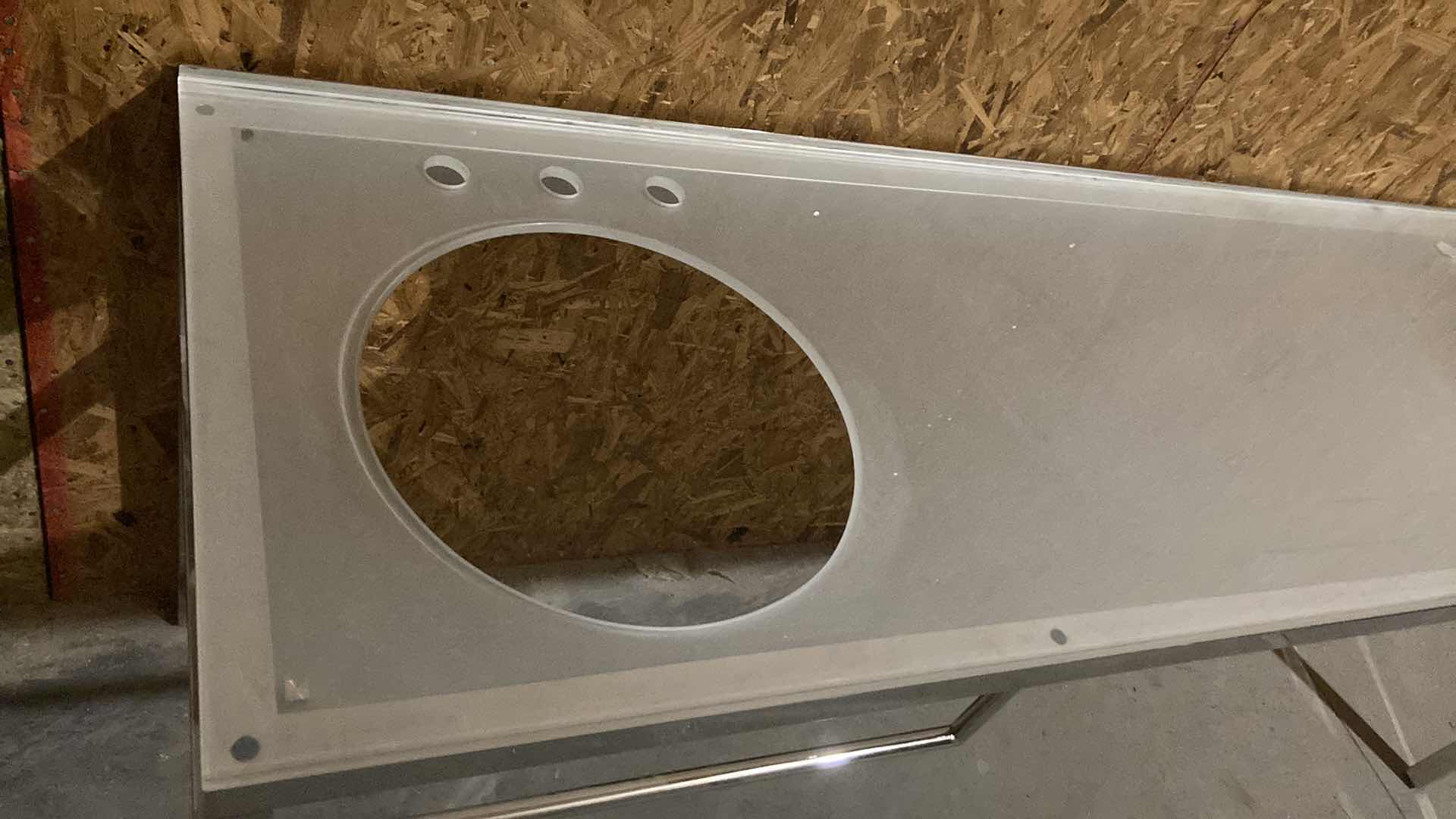 Photo 5 of NEW DECOLAV BATHROOM VANITY GLASSTOP COUNTER MODEL 5575 80” X 24” H 32.5”