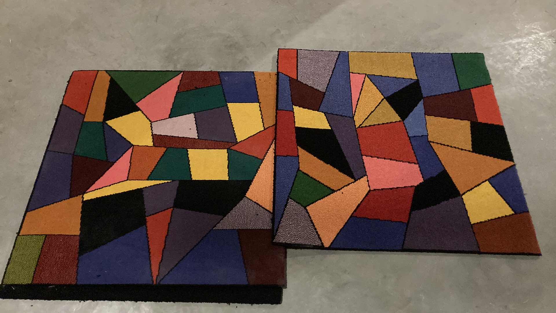 Photo 1 of ABSTRACT COLORED CARPET TILES (APPROX 40) 36” X 36”