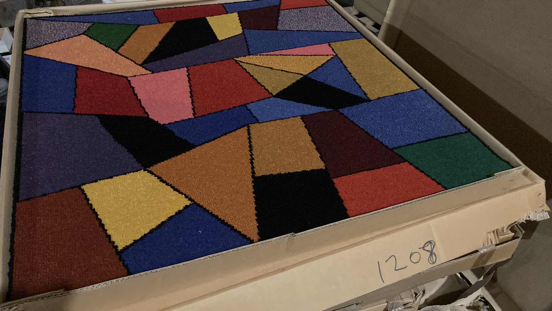 Photo 1 of ABSTRACT COLORED CARPET TILES (APPROX 40) 36” X 36”