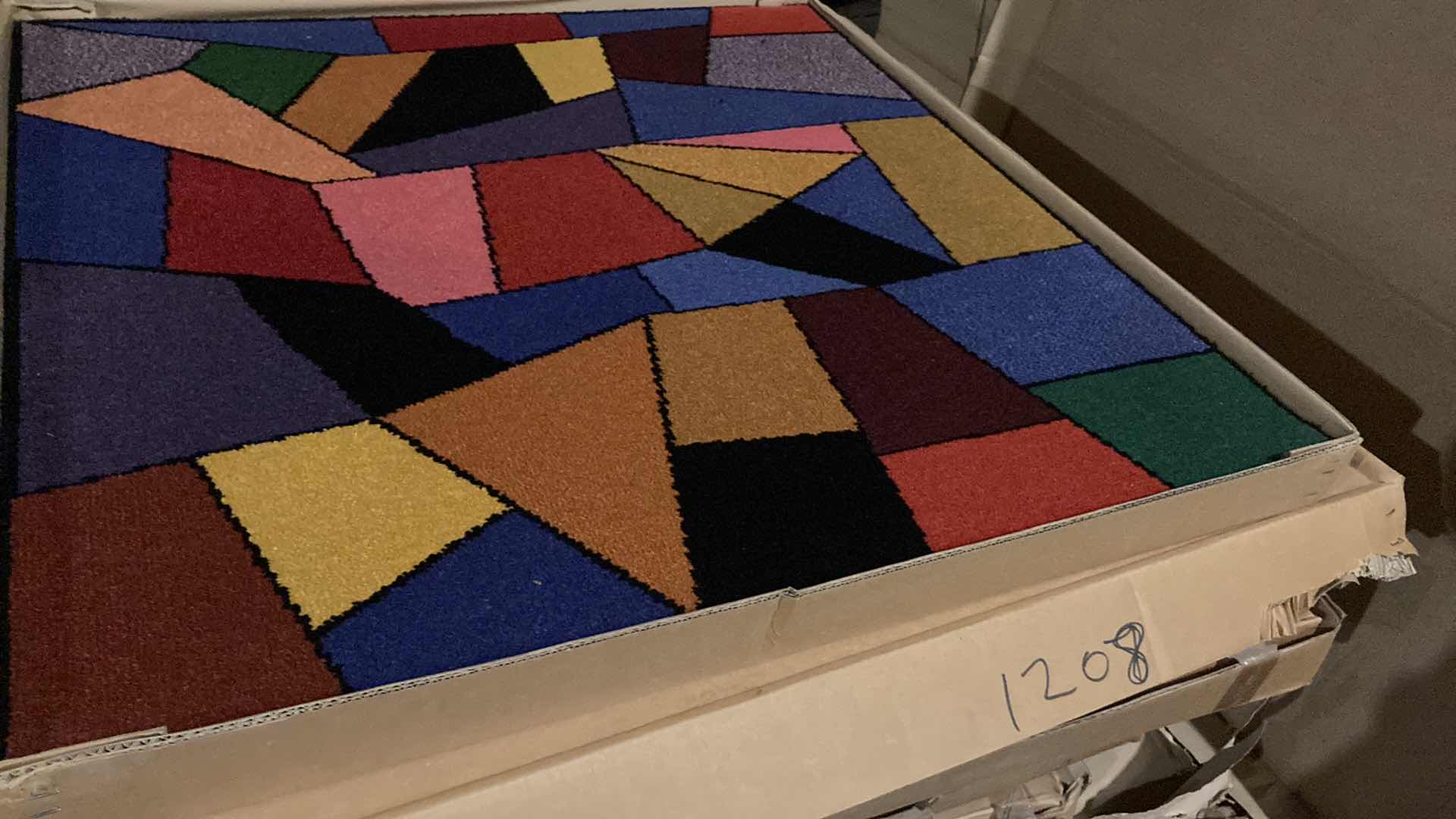 Photo 1 of ABSTRACT COLORED CARPET TILES (APPROX 30) 36” X 36”