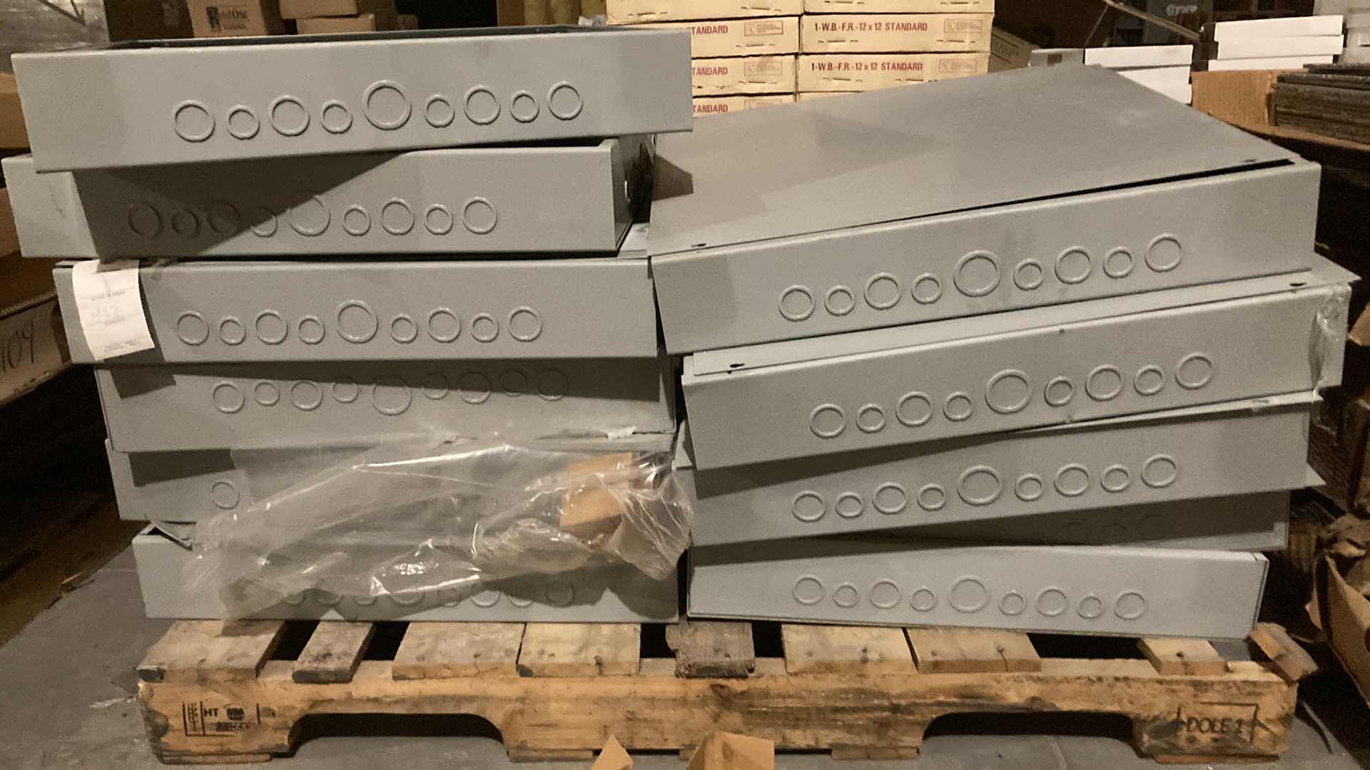 Photo 1 of NEW CONDUIT BOXES (APPROX 8) ON PALLET 24” X 24” H 4”