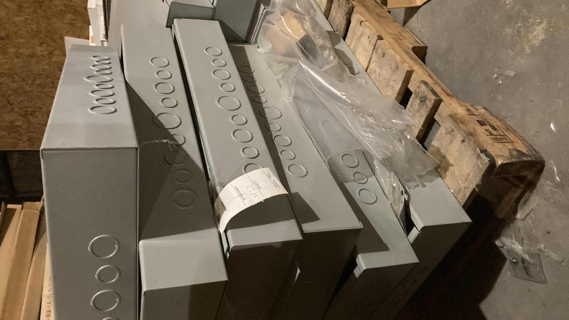 Photo 1 of NEW CONDUIT BOXES (APPROX 8) ON PALLET 24” X 24” H 4”