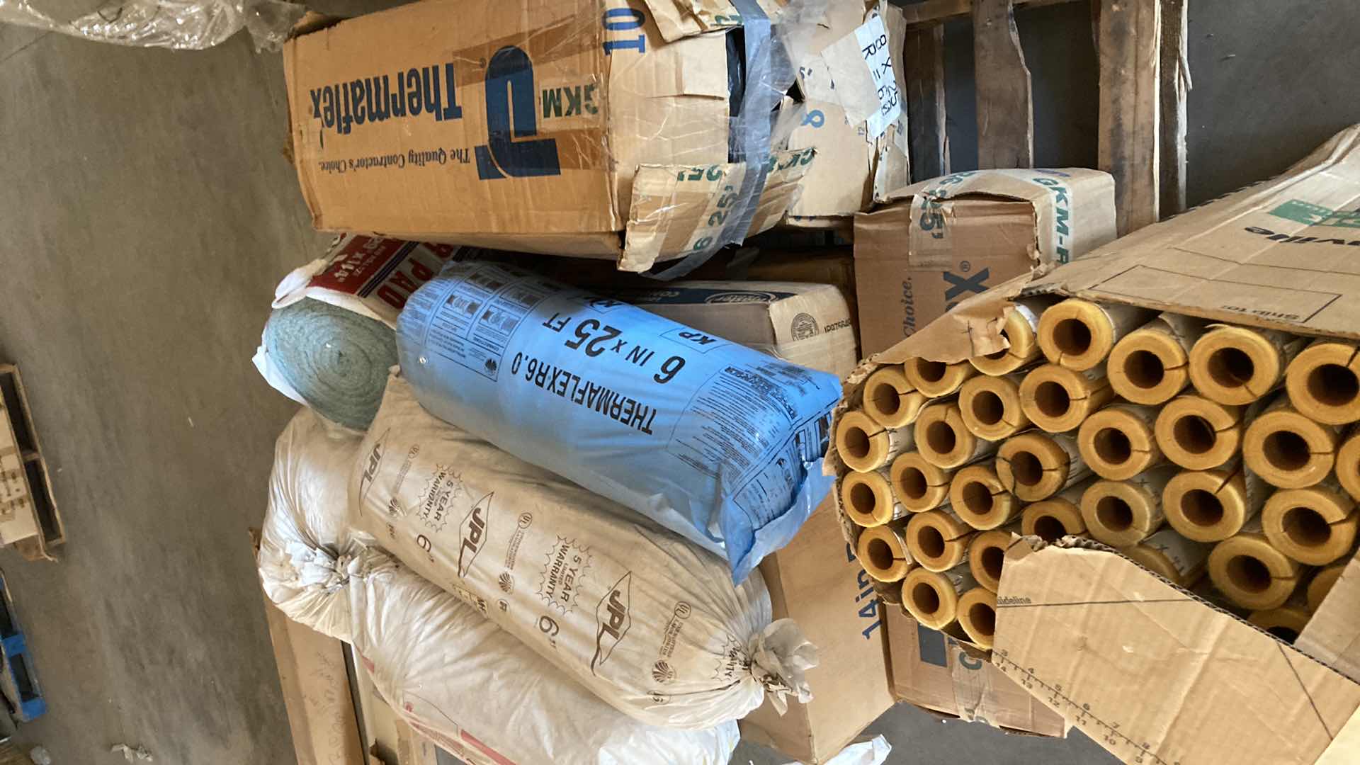 Photo 1 of INSULATION VARIOUS SIZES & PURPOSES ON PALLET