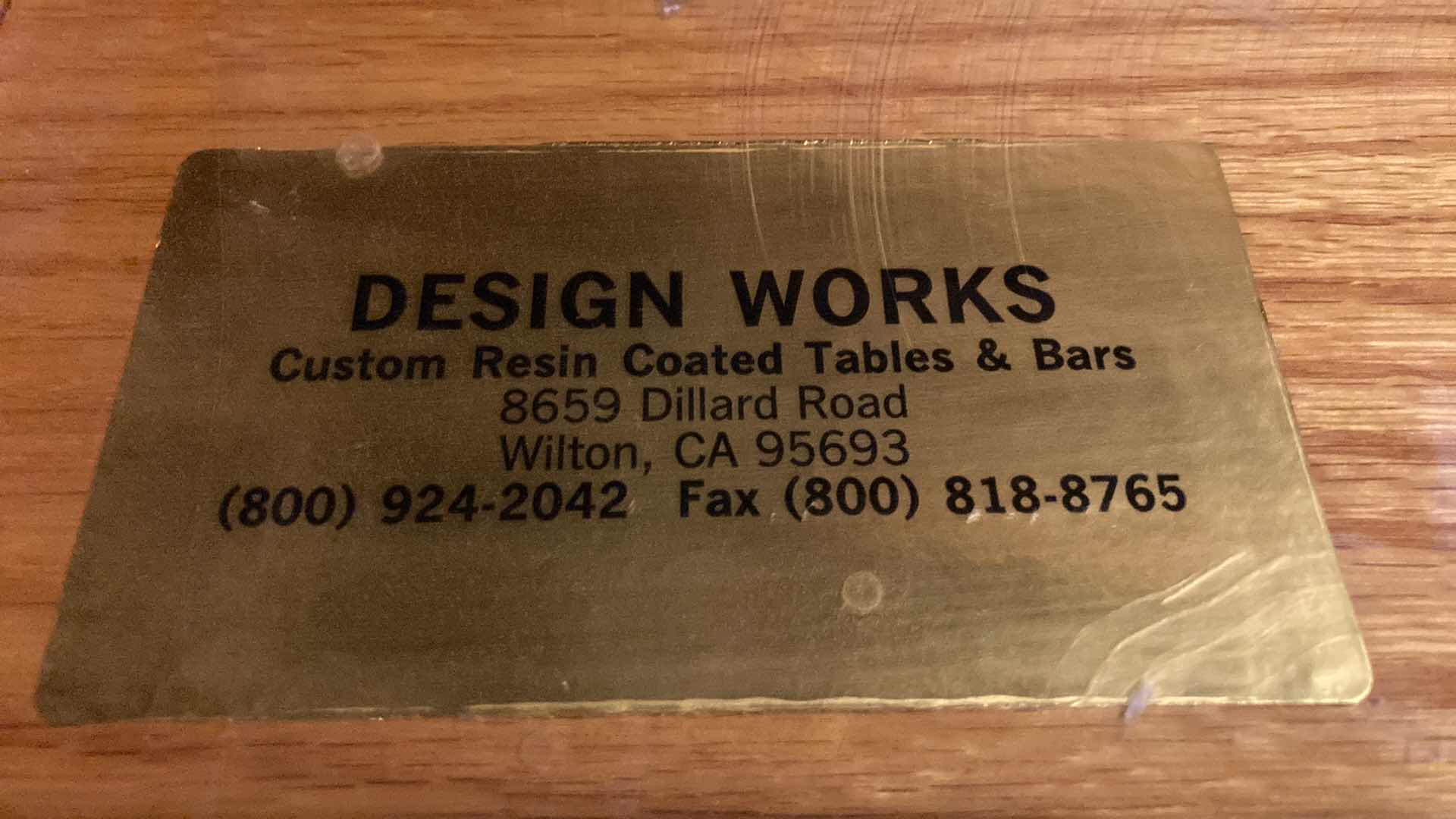 Photo 8 of DESIGN WORKS RESIN COATED TABLE TOP W SOLID STEEL BASE 38” X 30” H 30.5” (NO HARDWARE)