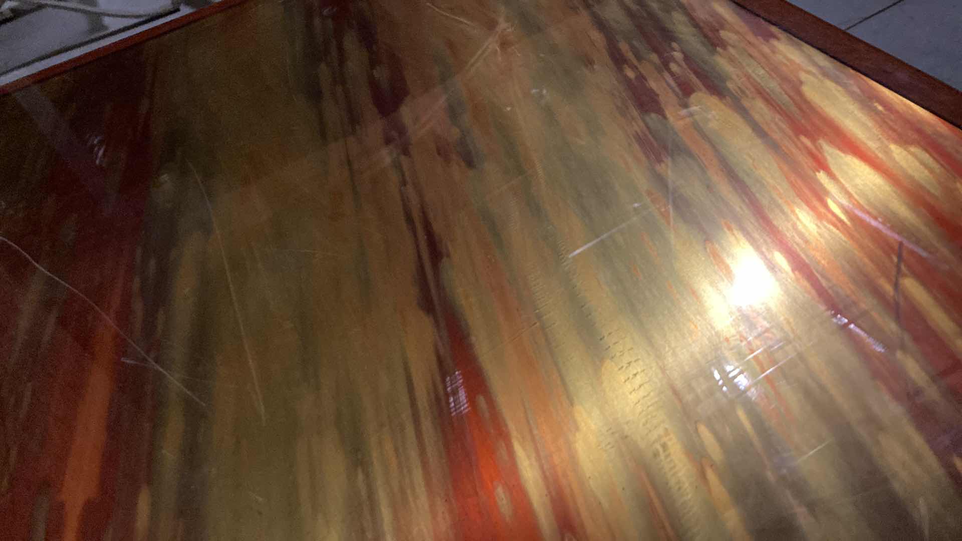 Photo 7 of DESIGN WORKS RESIN COATED TABLE TOP W SOLID STEEL BASE 38” X 30” H 30.5” (NO HARDWARE)