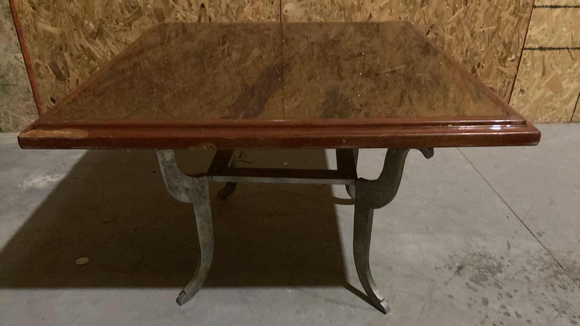 Photo 3 of DESIGN WORKS RESIN COATED TABLE TOP W SOLID STEEL BASE 38” X 38” H 26” (NO HARDWARE)