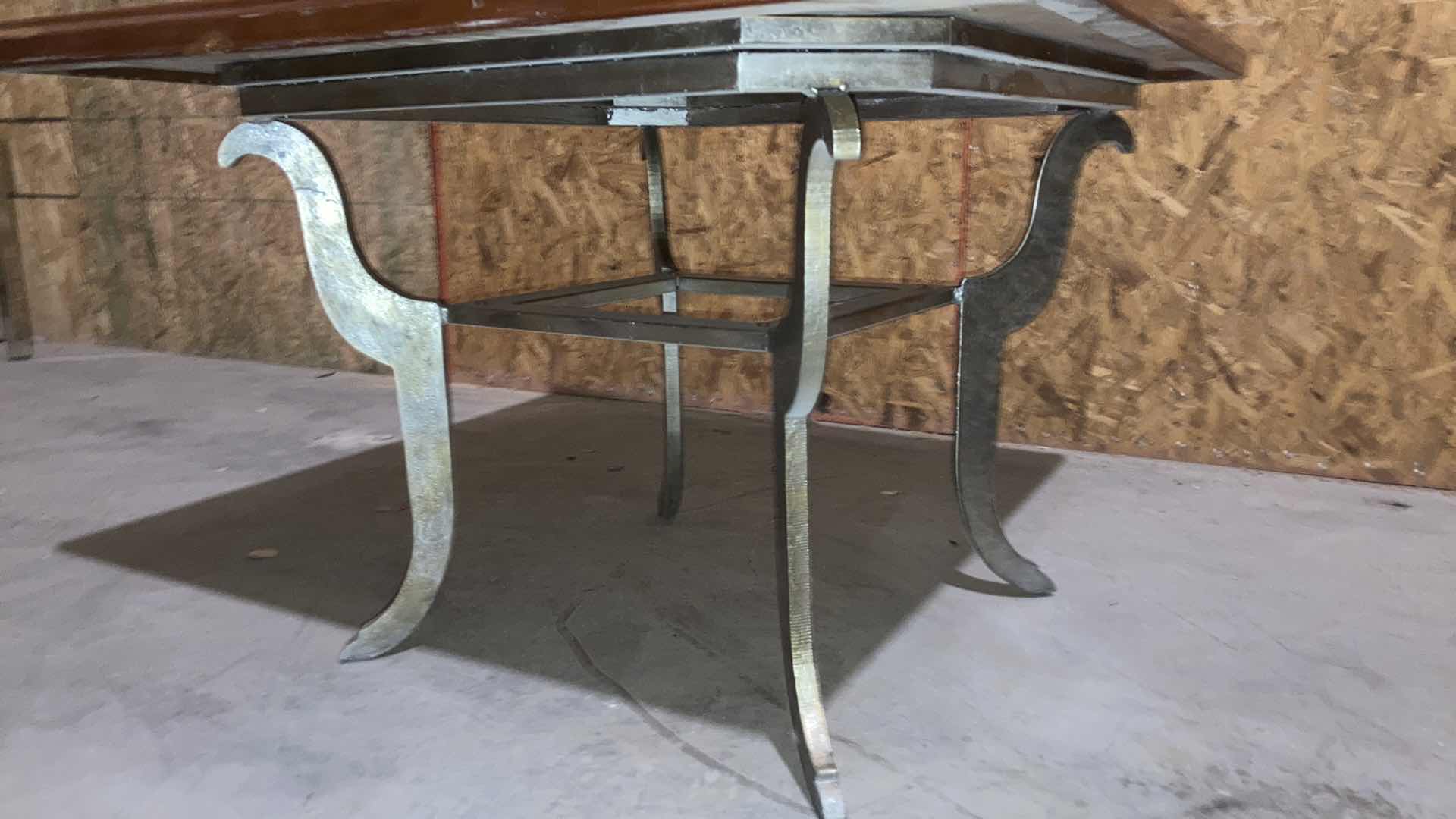 Photo 6 of DESIGN WORKS RESIN COATED TABLE TOP W SOLID STEEL BASE 38” X 38” H 26” (NO HARDWARE)