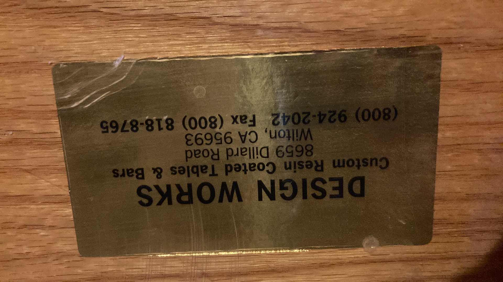 Photo 7 of DESIGN WORKS RESIN COATED TABLE TOP W SOLID STEEL BASE 38” X 38” H 26” (NO HARDWARE)