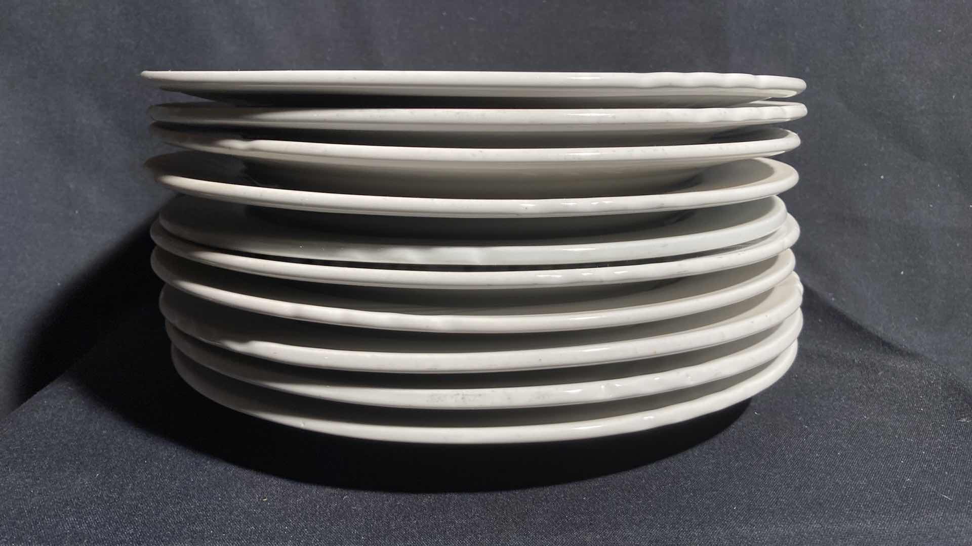 Photo 1 of BRIANA REGO FINE PORCELAIN 12” WHITE PLATE SET (10)