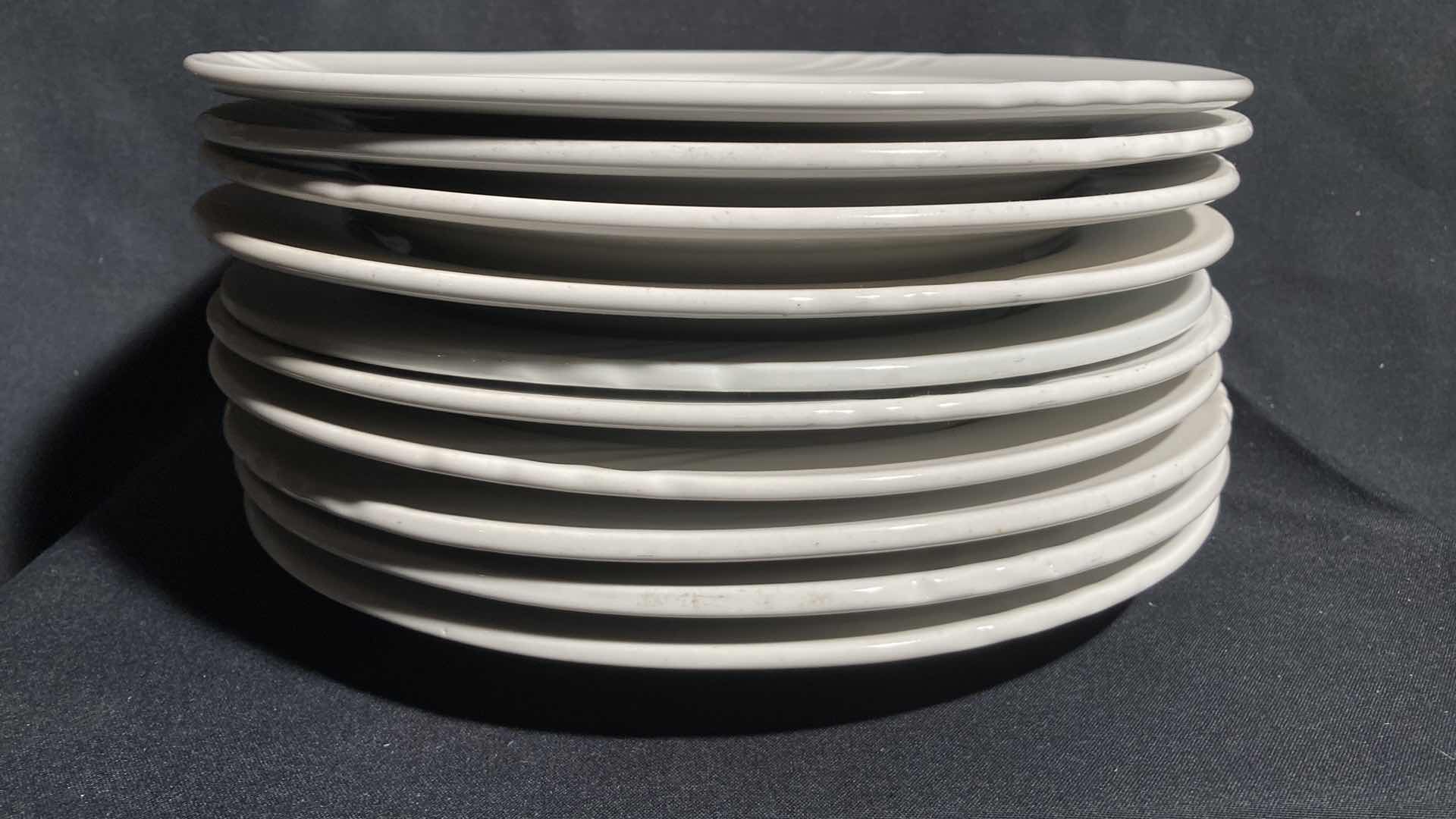 Photo 1 of BRIANA REGO FINE PORCELAIN 12” WHITE PLATE SET (10)