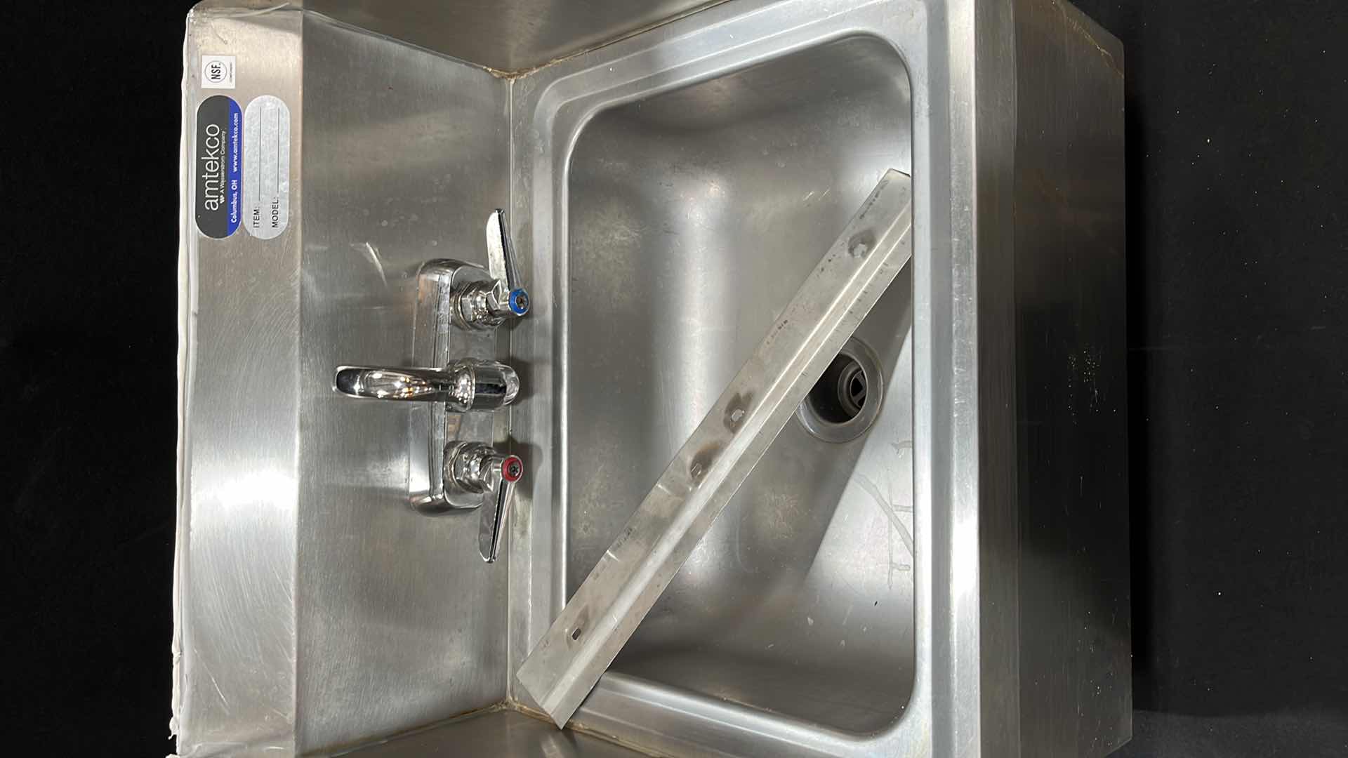 Photo 1 of AMTEKCO STAINLESS STEEL HAND SINK 15.5” X 17” X 18”H (MODEL #F4090254)