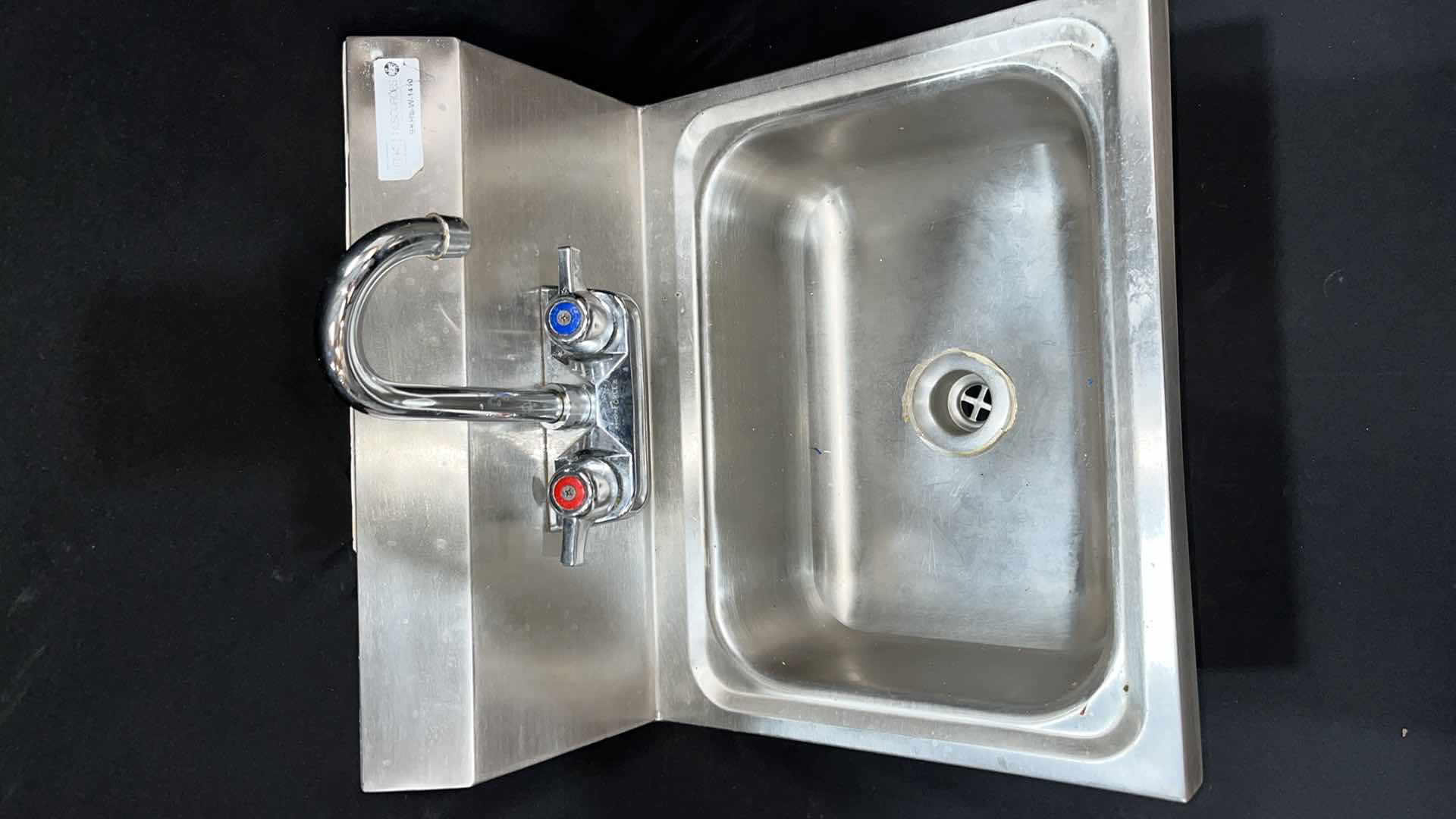 Photo 1 of BK RESOURCES STAINLESS STEEL HAND SINK 17.25” X 15.5” X 14”H (MODEL #BKHS-W-1410)