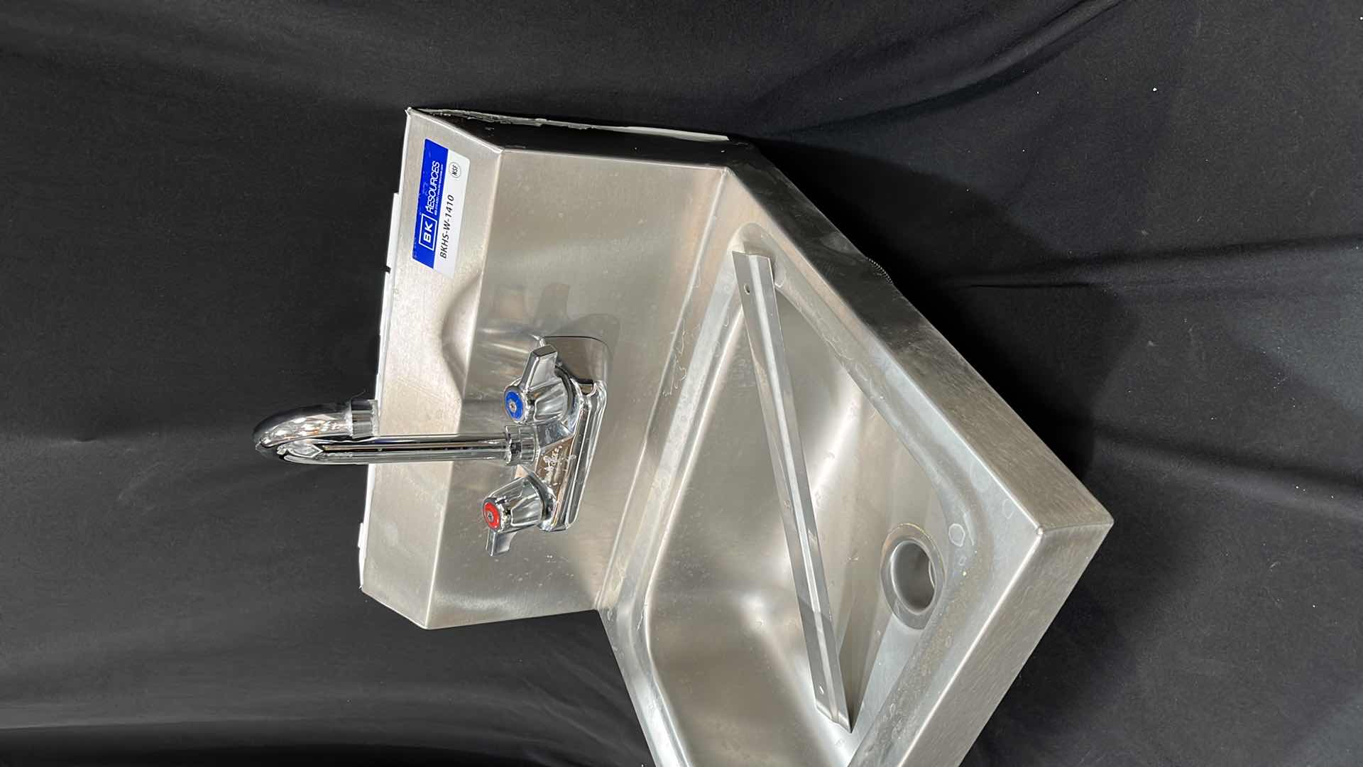 Photo 1 of BK RESOURCES STAINLESS STEEL HAND SINK 17.25” X 15.5” X 14”H (MODEL #BKHS-W-1410)