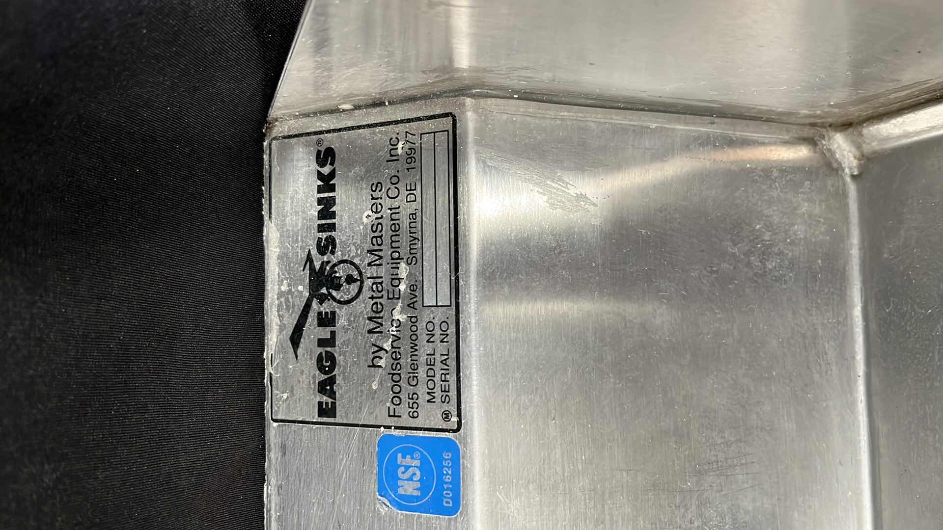 Photo 1 of EAGLE SINKS BY METAL MASTERS STAINLESS STEEL HAND SINK 14.75” X 19” X 20.5”H