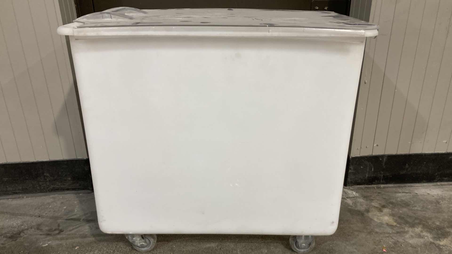 Photo 1 of CAMBRO WHITE ROLLING BIN 19” X 29.25” H 27.75”
