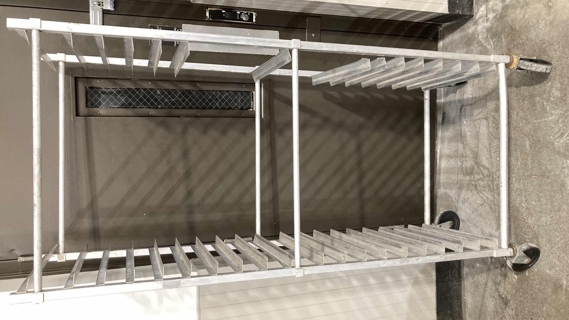 Photo 1 of CHANNEL ROLLING SHEET PAN RACK 29” X 18.5” H 69”
