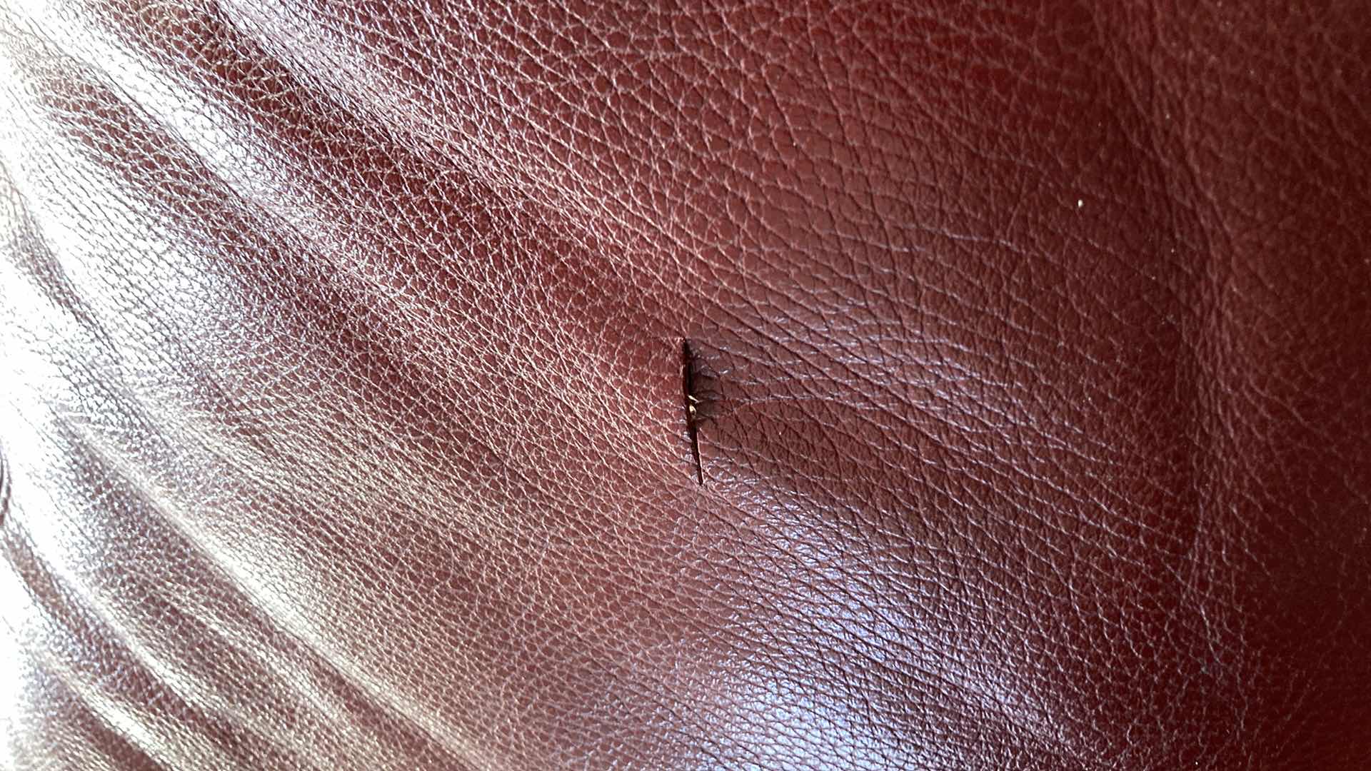 Photo 8 of F.D. STUDIOS ARTIFICIAL LEATHER RED SOFA 86” X 38” H 34” (DISPLAY MODEL)