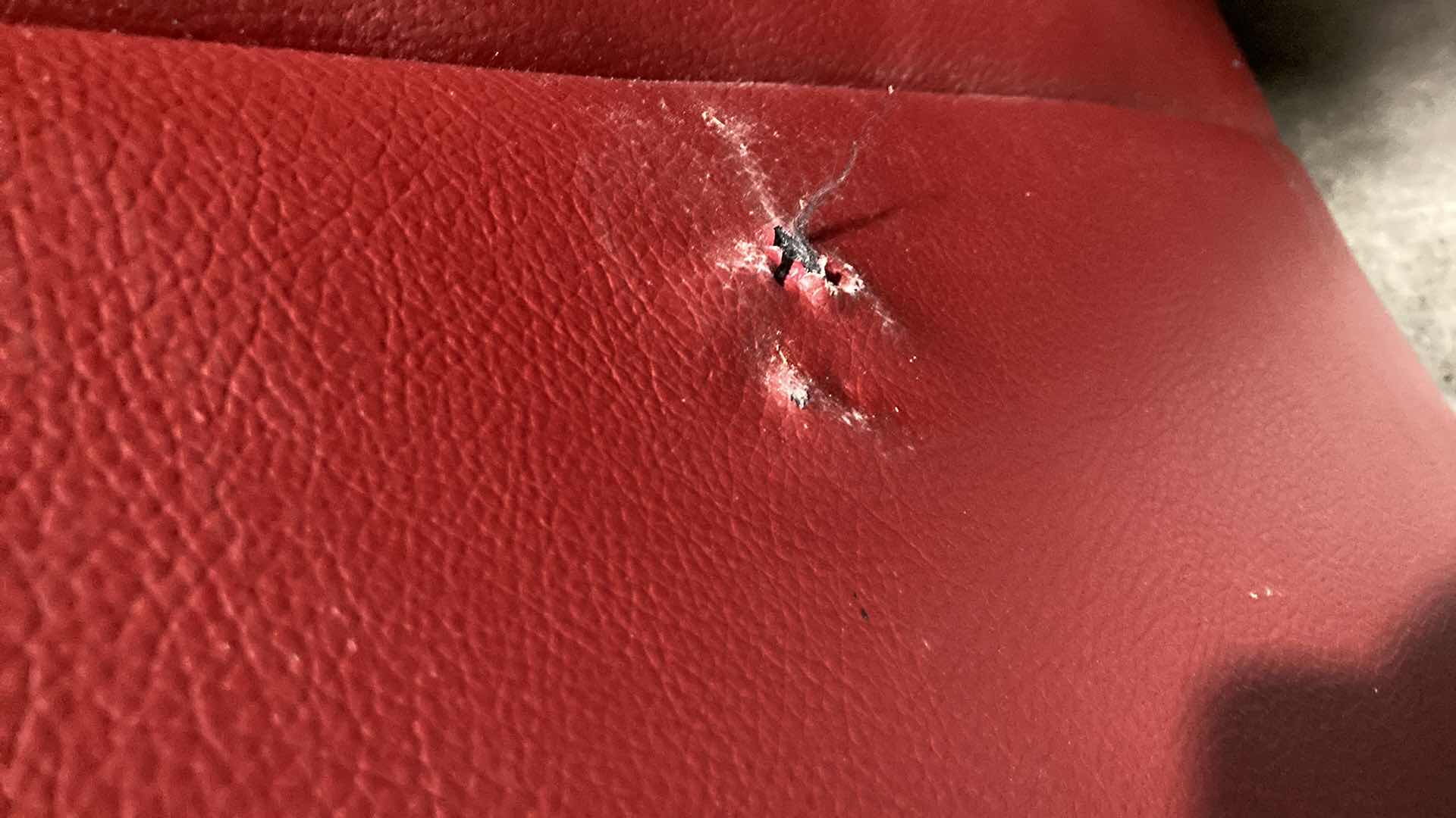 Photo 10 of F.D. STUDIOS ARTIFICIAL LEATHER RED SOFA 86” X 38” H 34” (DISPLAY MODEL)