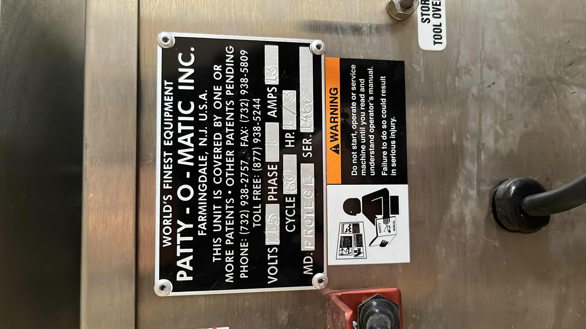 Photo 6 of PATTY-O-MATIC MACHINE (MODEL PROTEGE)