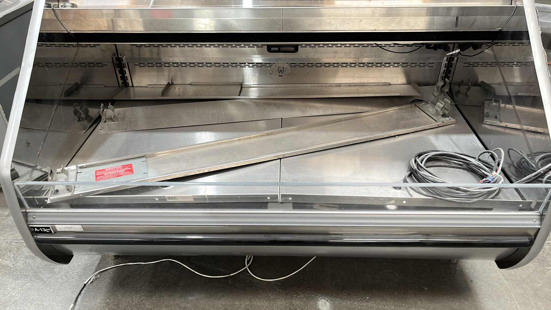 Photo 1 of HUSSMAN REFRIGERATED SERVICE DELI CASE W REAR STORAGE MODEL CR3HV-WD-4R (NEEDS COMPRESSOR & REFRIGERATION  LINE)