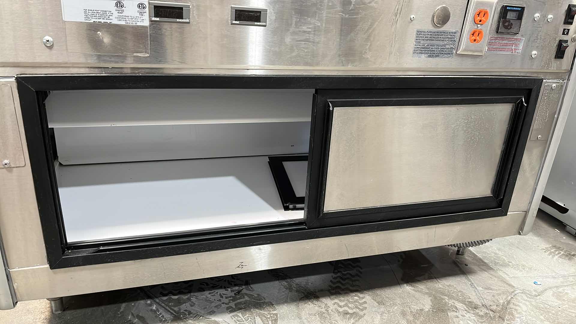 Photo 1 of HUSSMAN REFRIGERATED SERVICE DELI CASE W REAR STORAGE MODEL CR3HV-WD-4R (NEEDS COMPRESSOR & REFRIGERATION  LINE)