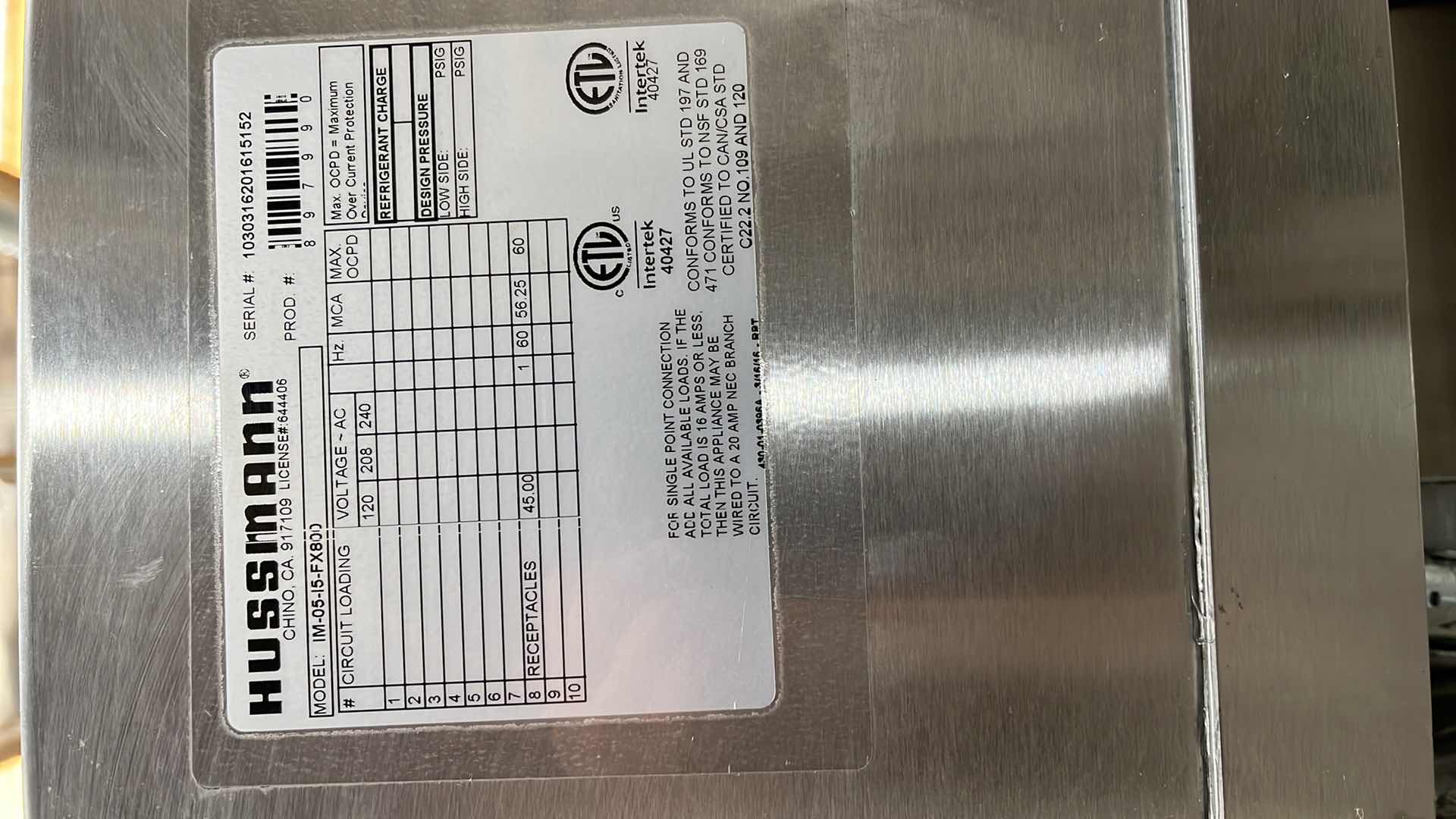 Photo 1 of HUSSMANN COMMERCIAL RICE/QUINOA COOKER MODEL IM-05-I5-FX800