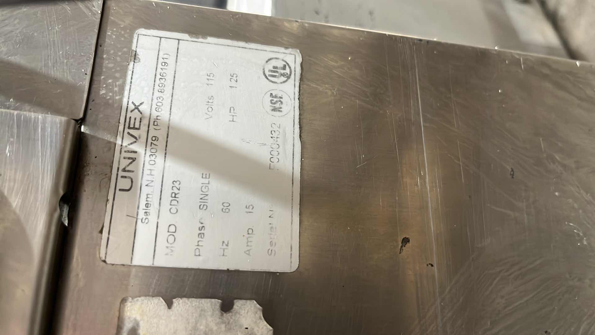 Photo 9 of UNIVEX PIZZA EXPRESS COMBINATION DOUGH DIVIDER/ROUNDER MODEL DD23/ DR42