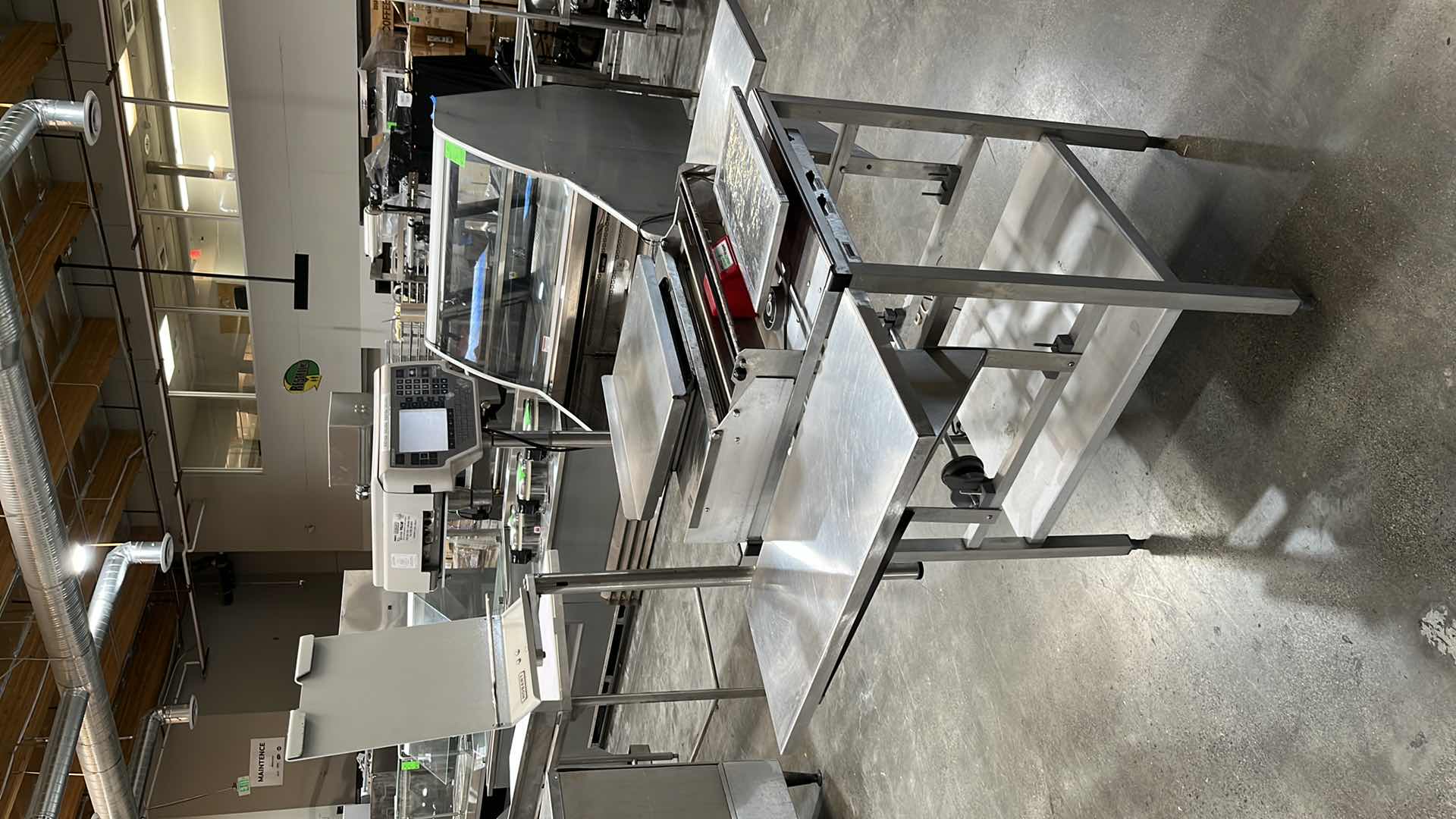 Photo 29 of HOBART COMMERCIAL DIGITAL DELI WRAPPING MACHINE W LABEL PRINTER MODEL UWS (HARDWIRED),  HEAT SEAL ENERGY SMART WRAPPER STATION W QUANTUM LABEL PRINTER (2),
HOBART ROLLER/DISCHARGE TABLE (MODEL HRT5-3)