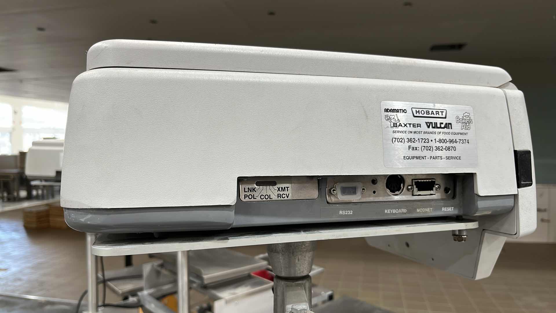 Photo 21 of HOBART COMMERCIAL DIGITAL DELI WRAPPING MACHINE W LABEL PRINTER MODEL UWS (HARDWIRED),  HEAT SEAL ENERGY SMART WRAPPER STATION W QUANTUM LABEL PRINTER (2),
HOBART ROLLER/DISCHARGE TABLE (MODEL HRT5-3)