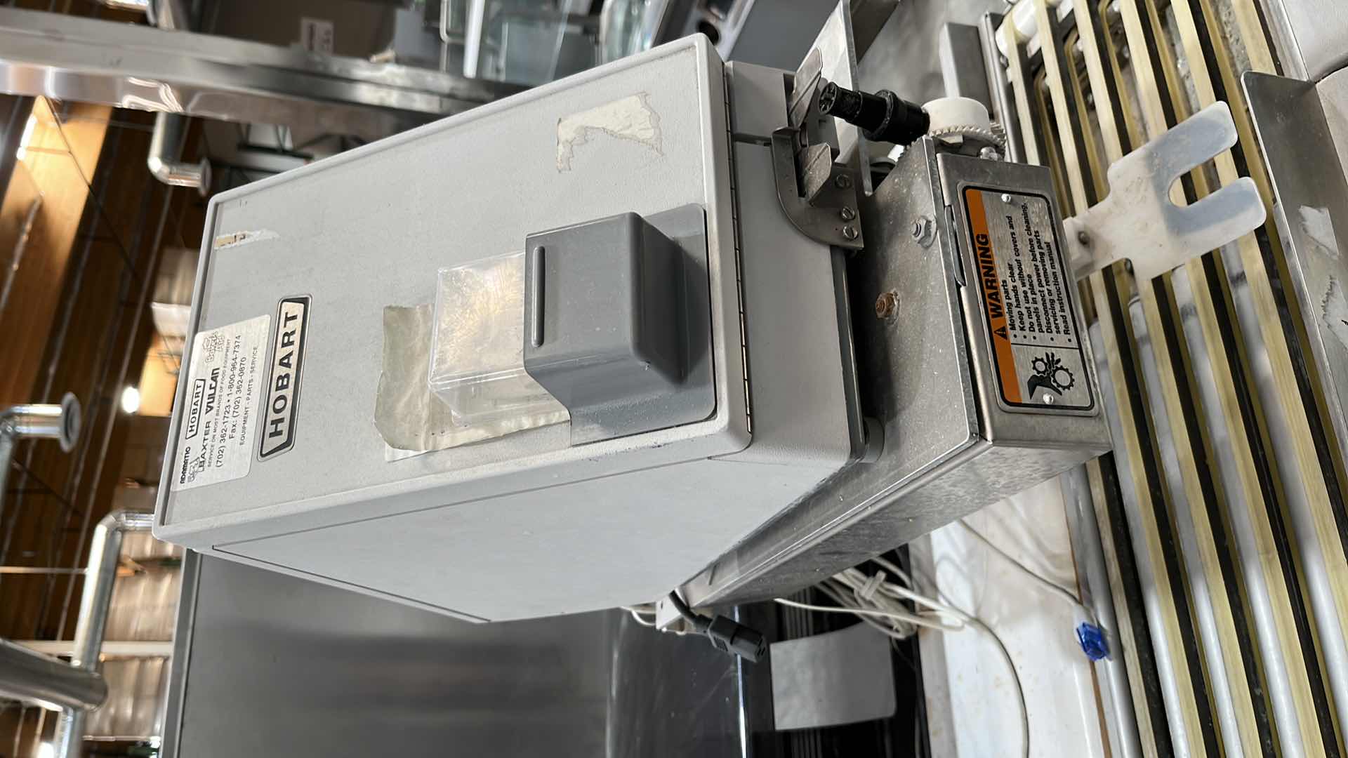 Photo 8 of HOBART COMMERCIAL DIGITAL DELI WRAPPING MACHINE W LABEL PRINTER MODEL UWS (HARDWIRED),  HEAT SEAL ENERGY SMART WRAPPER STATION W QUANTUM LABEL PRINTER (2),
HOBART ROLLER/DISCHARGE TABLE (MODEL HRT5-3)