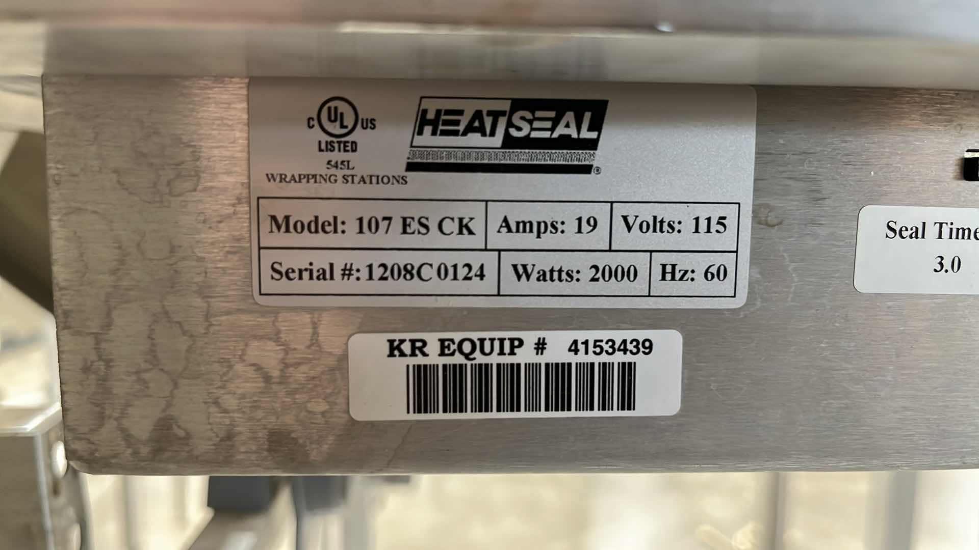 Photo 42 of HOBART COMMERCIAL DIGITAL DELI WRAPPING MACHINE W LABEL PRINTER MODEL UWS (HARDWIRED),  HEAT SEAL ENERGY SMART WRAPPER STATION W QUANTUM LABEL PRINTER (2),
HOBART ROLLER/DISCHARGE TABLE (MODEL HRT5-3)