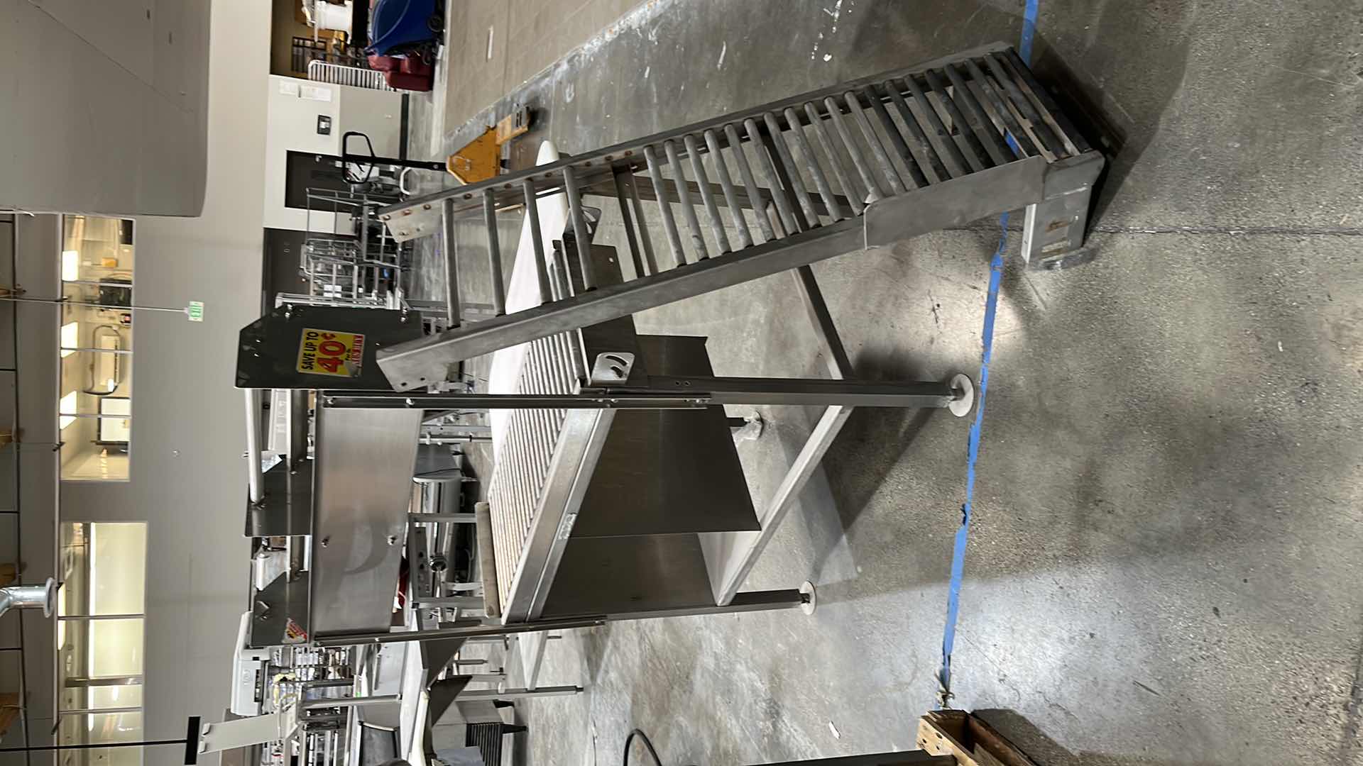 Photo 47 of HOBART COMMERCIAL DIGITAL DELI WRAPPING MACHINE W LABEL PRINTER MODEL UWS (HARDWIRED),  HEAT SEAL ENERGY SMART WRAPPER STATION W QUANTUM LABEL PRINTER (2),
HOBART ROLLER/DISCHARGE TABLE (MODEL HRT5-3)