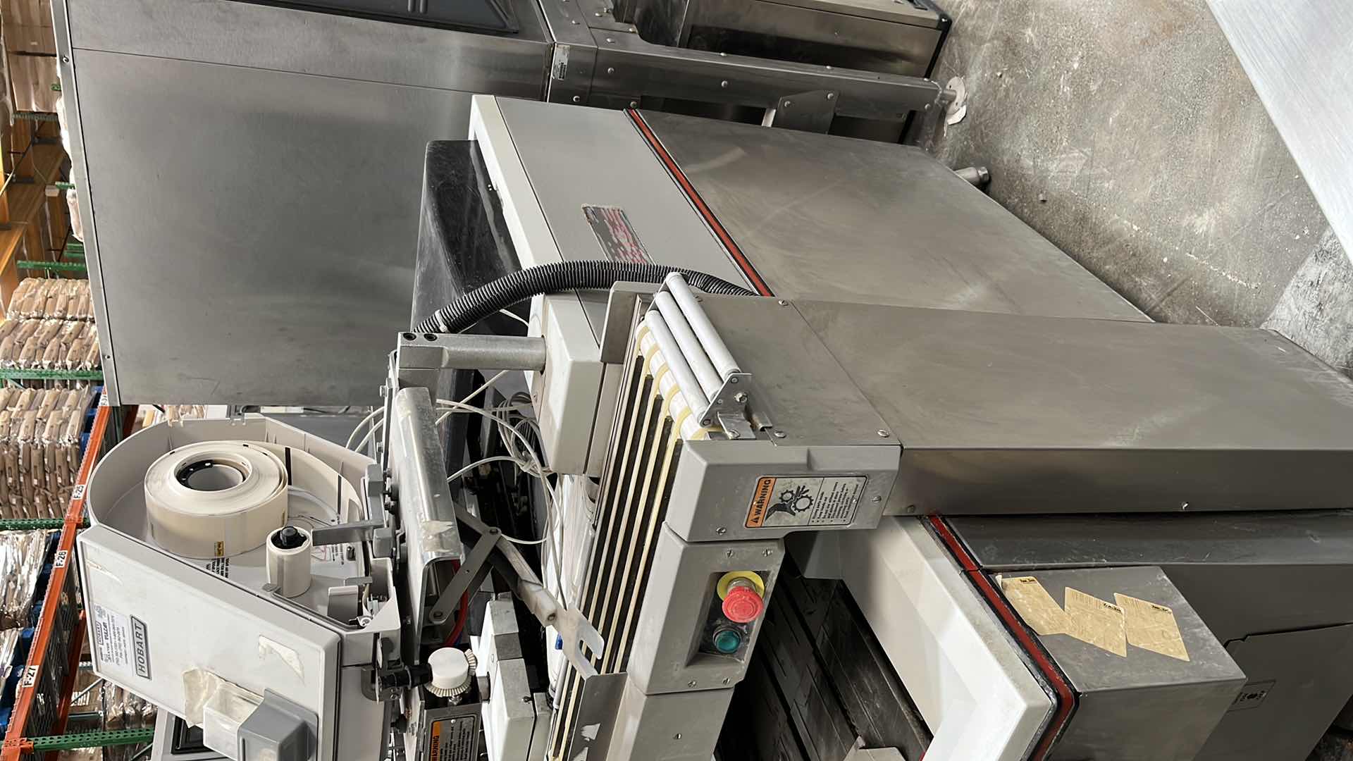 Photo 4 of HOBART COMMERCIAL DIGITAL DELI WRAPPING MACHINE W LABEL PRINTER MODEL UWS (HARDWIRED),  HEAT SEAL ENERGY SMART WRAPPER STATION W QUANTUM LABEL PRINTER (2),
HOBART ROLLER/DISCHARGE TABLE (MODEL HRT5-3)