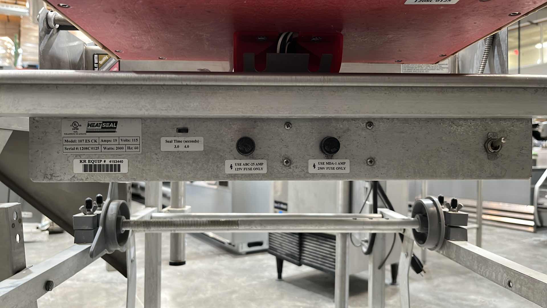 Photo 26 of HOBART COMMERCIAL DIGITAL DELI WRAPPING MACHINE W LABEL PRINTER MODEL UWS (HARDWIRED),  HEAT SEAL ENERGY SMART WRAPPER STATION W QUANTUM LABEL PRINTER (2),
HOBART ROLLER/DISCHARGE TABLE (MODEL HRT5-3)