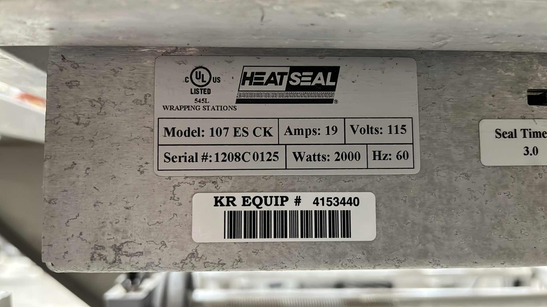 Photo 27 of HOBART COMMERCIAL DIGITAL DELI WRAPPING MACHINE W LABEL PRINTER MODEL UWS (HARDWIRED),  HEAT SEAL ENERGY SMART WRAPPER STATION W QUANTUM LABEL PRINTER (2),
HOBART ROLLER/DISCHARGE TABLE (MODEL HRT5-3)