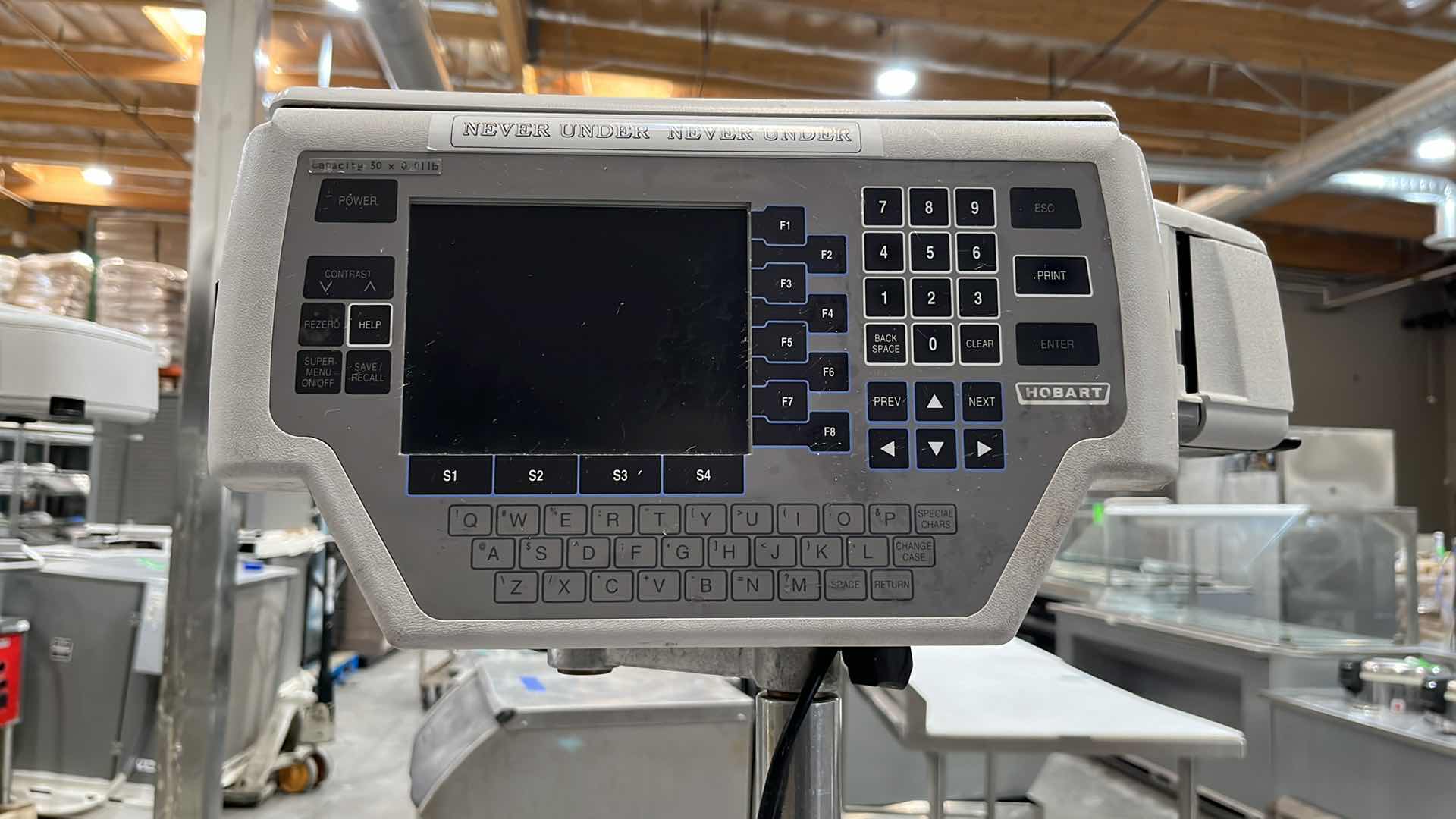 Photo 33 of HOBART COMMERCIAL DIGITAL DELI WRAPPING MACHINE W LABEL PRINTER MODEL UWS (HARDWIRED),  HEAT SEAL ENERGY SMART WRAPPER STATION W QUANTUM LABEL PRINTER (2),
HOBART ROLLER/DISCHARGE TABLE (MODEL HRT5-3)