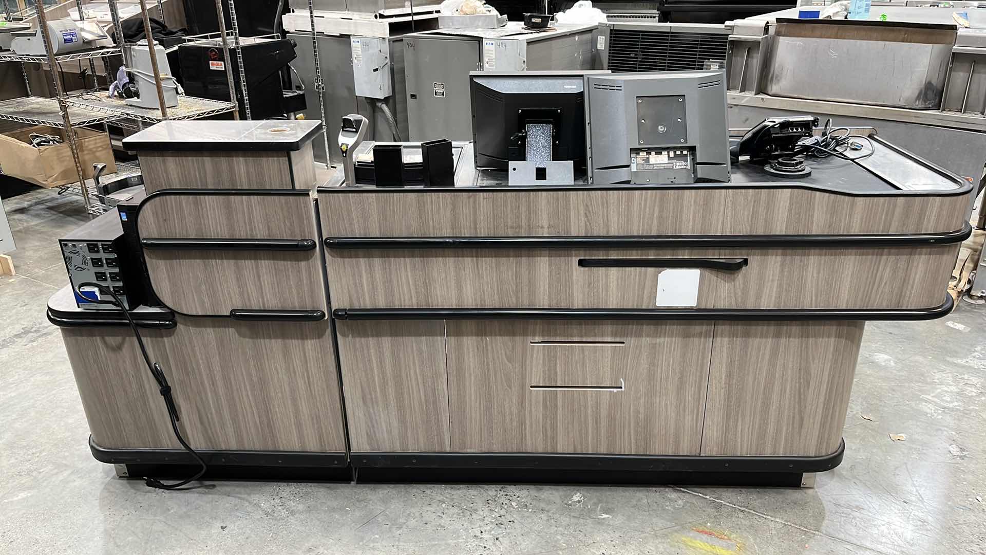 Photo 1 of ACCENT 2016 SINGLE BELT CHECK LANE W COMPLETE POS SYSTEM 97” X 25.5” H 42.5”