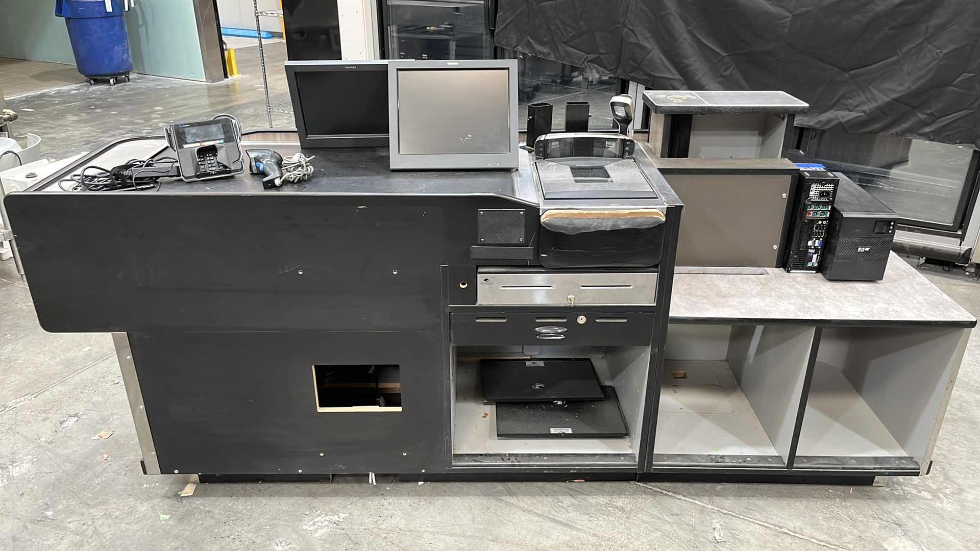 Photo 1 of ACCENT 2016 SINGLE BELT CHECK LANE W COMPLETE POS SYSTEM 97” X 25.5” H 42.5”