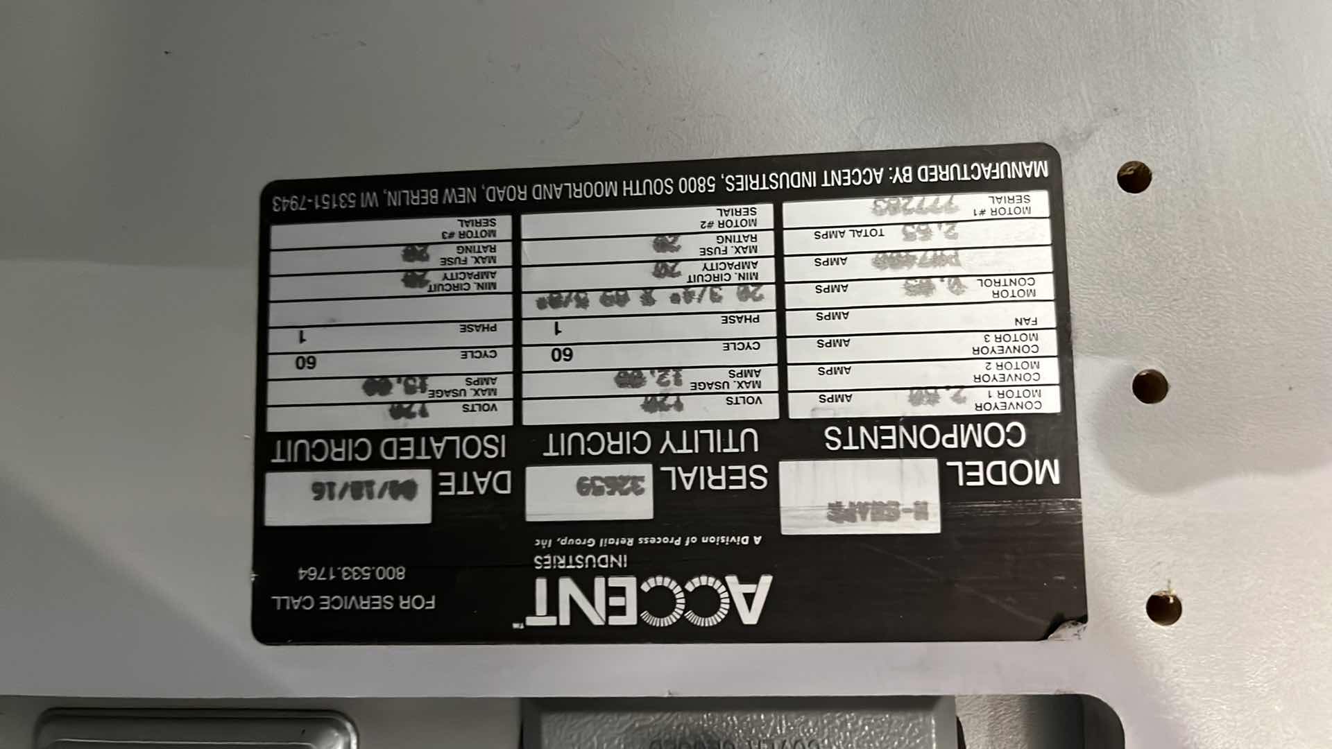 Photo 1 of ACCENT 2016 SINGLE BELT CHECK LANE W COMPLETE POS SYSTEM 97” X 25.5” H 42.5”