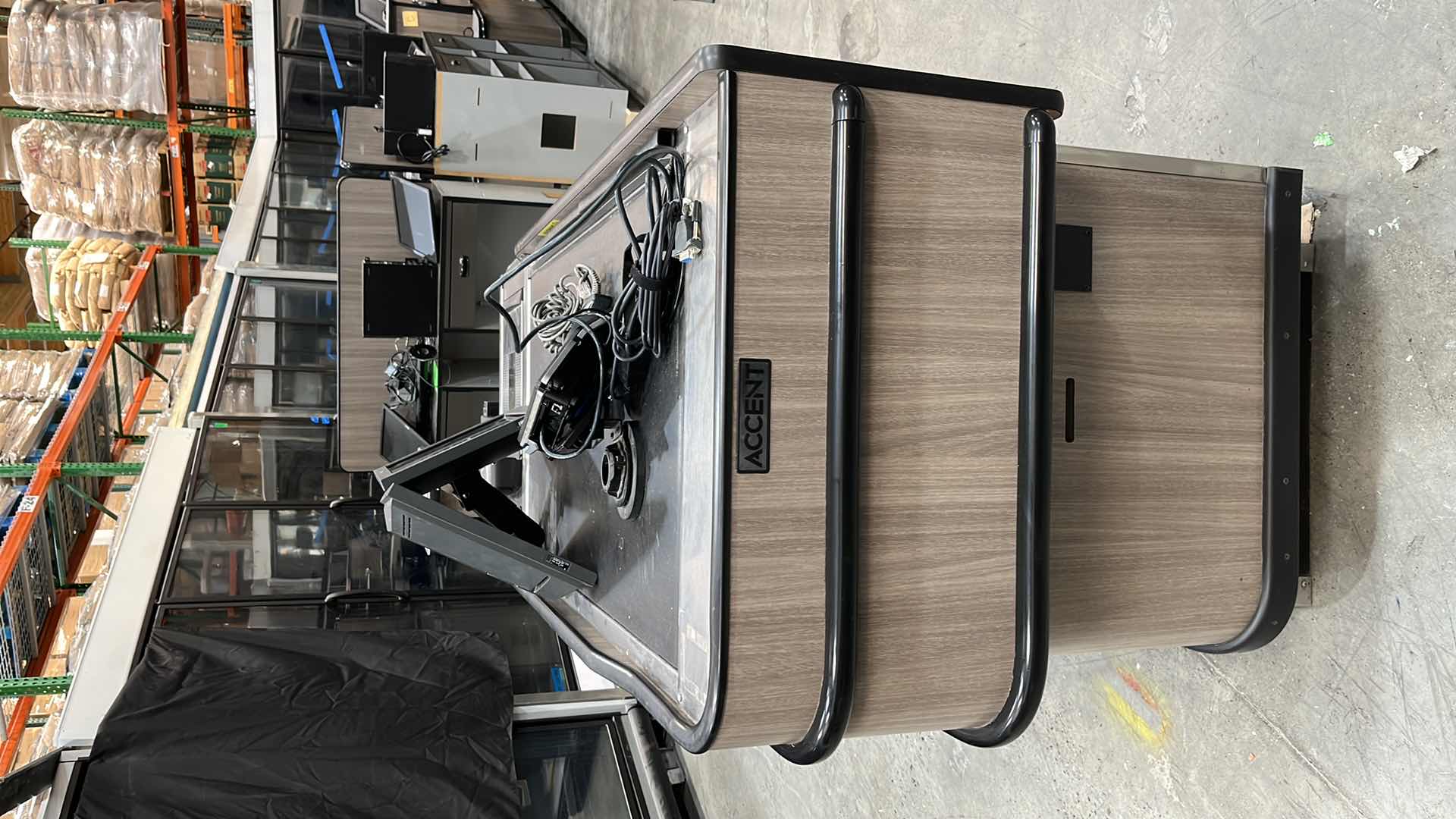 Photo 1 of ACCENT 2016 SINGLE BELT CHECK LANE W COMPLETE POS SYSTEM 97” X 25.5” H 42.5” (300+ LBS)