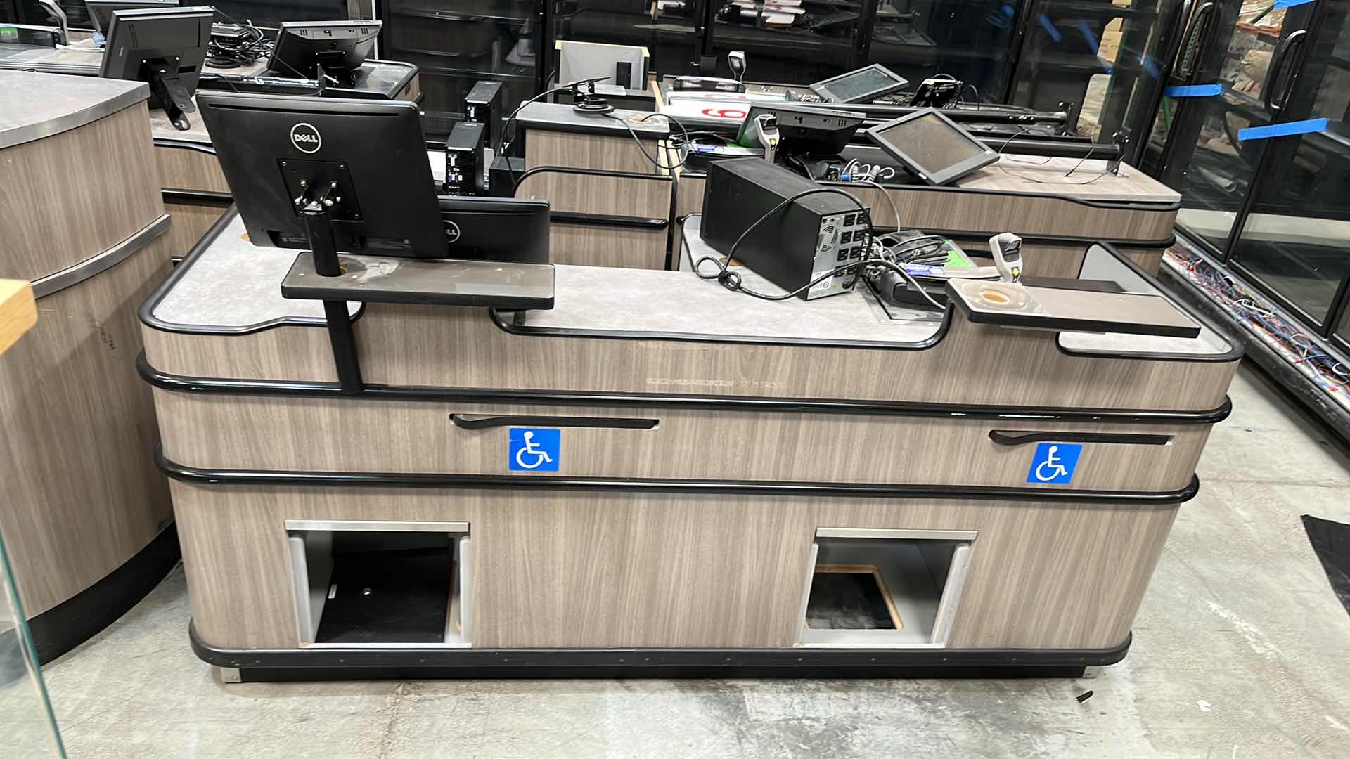 Photo 1 of ACCENT DUAL CUSTOMER SERVICE STATION W COMPLETE POS SYSTEM 97” X 25.5” X 42.5” (400+ LBS)