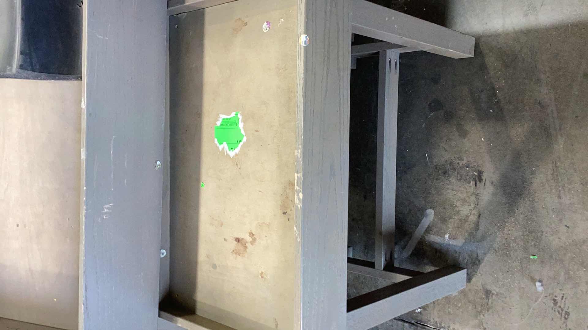 Photo 1 of TWO PIECE WOODEN ANGLED FRUIT DISPLAY STAND WITH ONE STACKER 36” X 28” H 37”