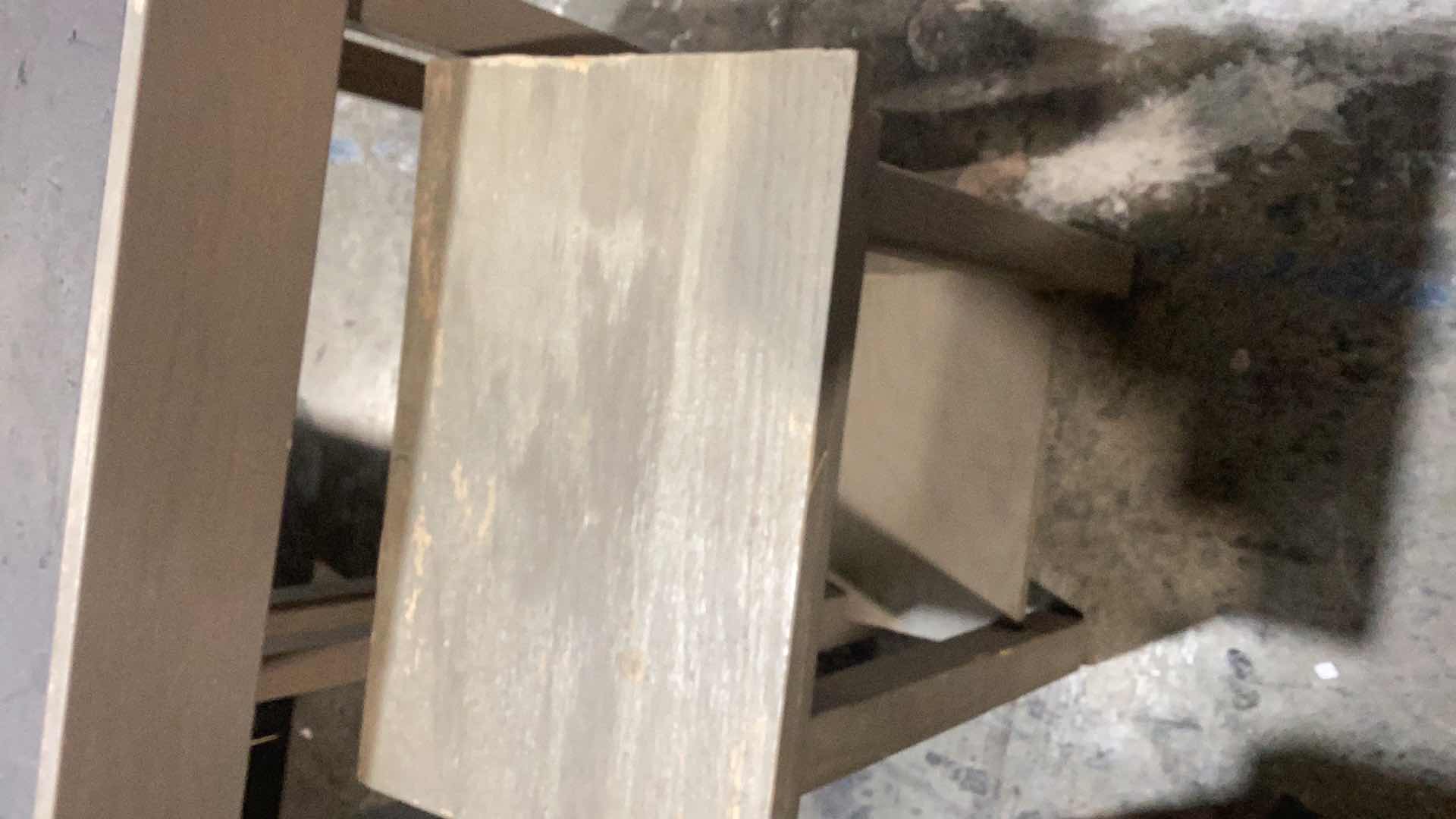 Photo 1 of TWO PIECE WOODEN FRUIT DISPLAY STANDS 27” X 18” H 32”