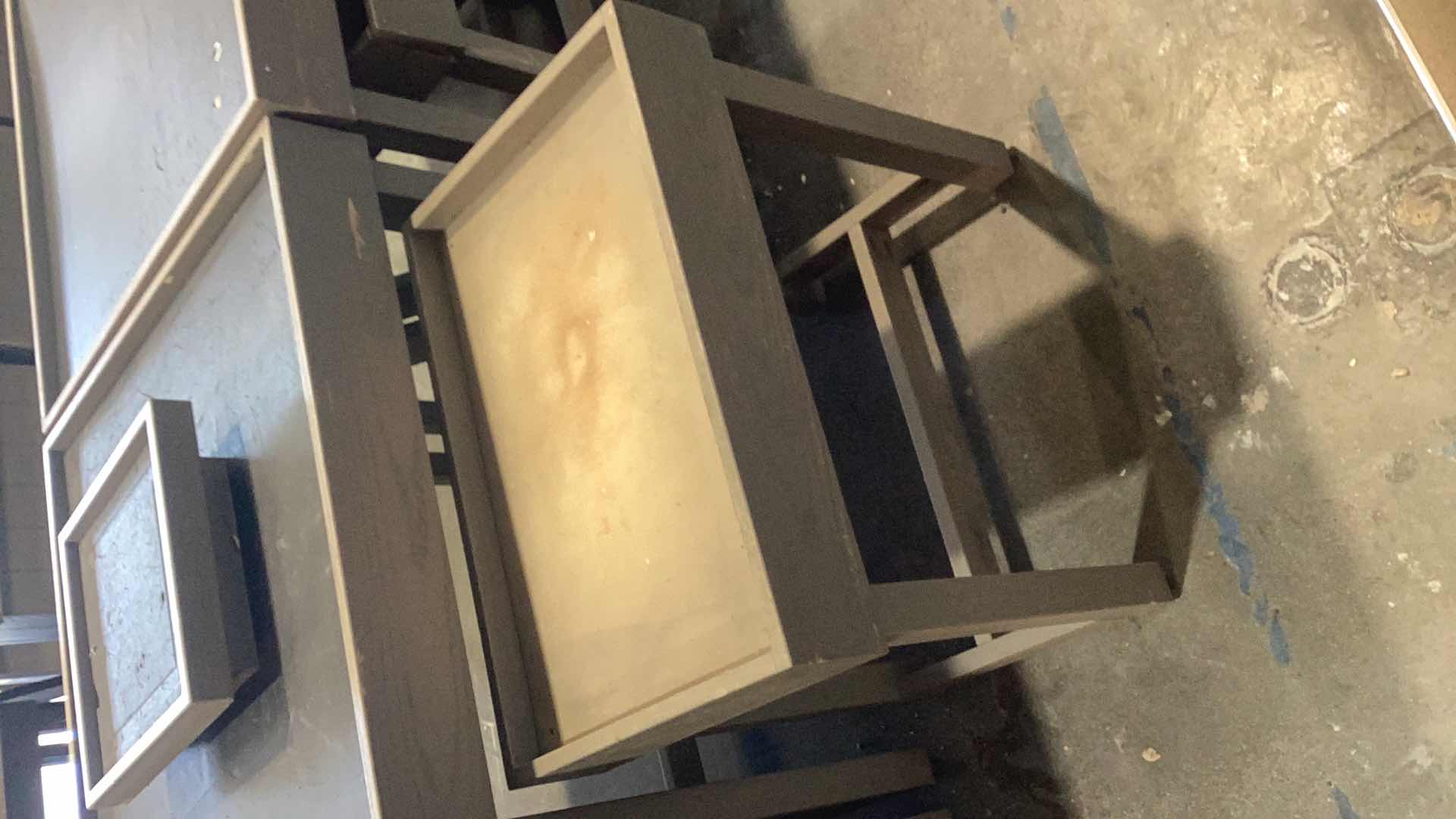 Photo 1 of THREE PIECE WOODEN FRUIT DISPLAY CASE 36” X 36” H 32”